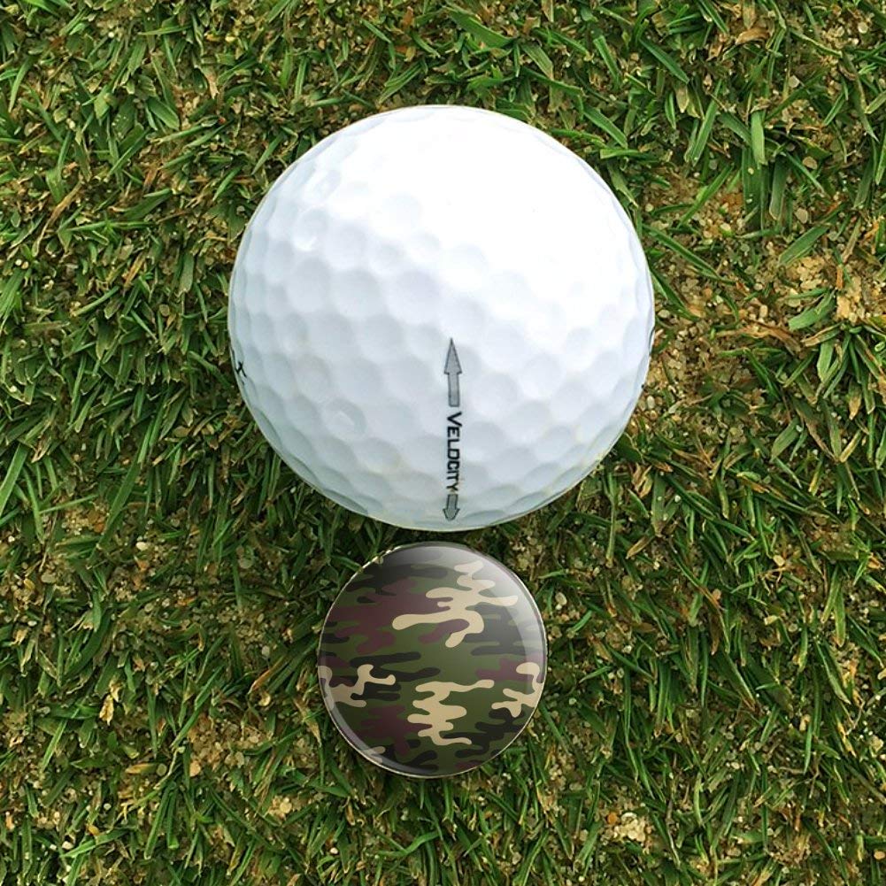 Green Camouflage Golf Hat Clip with Magnetic Ball Marker - Durable & Stylish Golf Accessories for Men & Women - Perfect for Golf Tournaments, Driving Range & Outdoor Sports