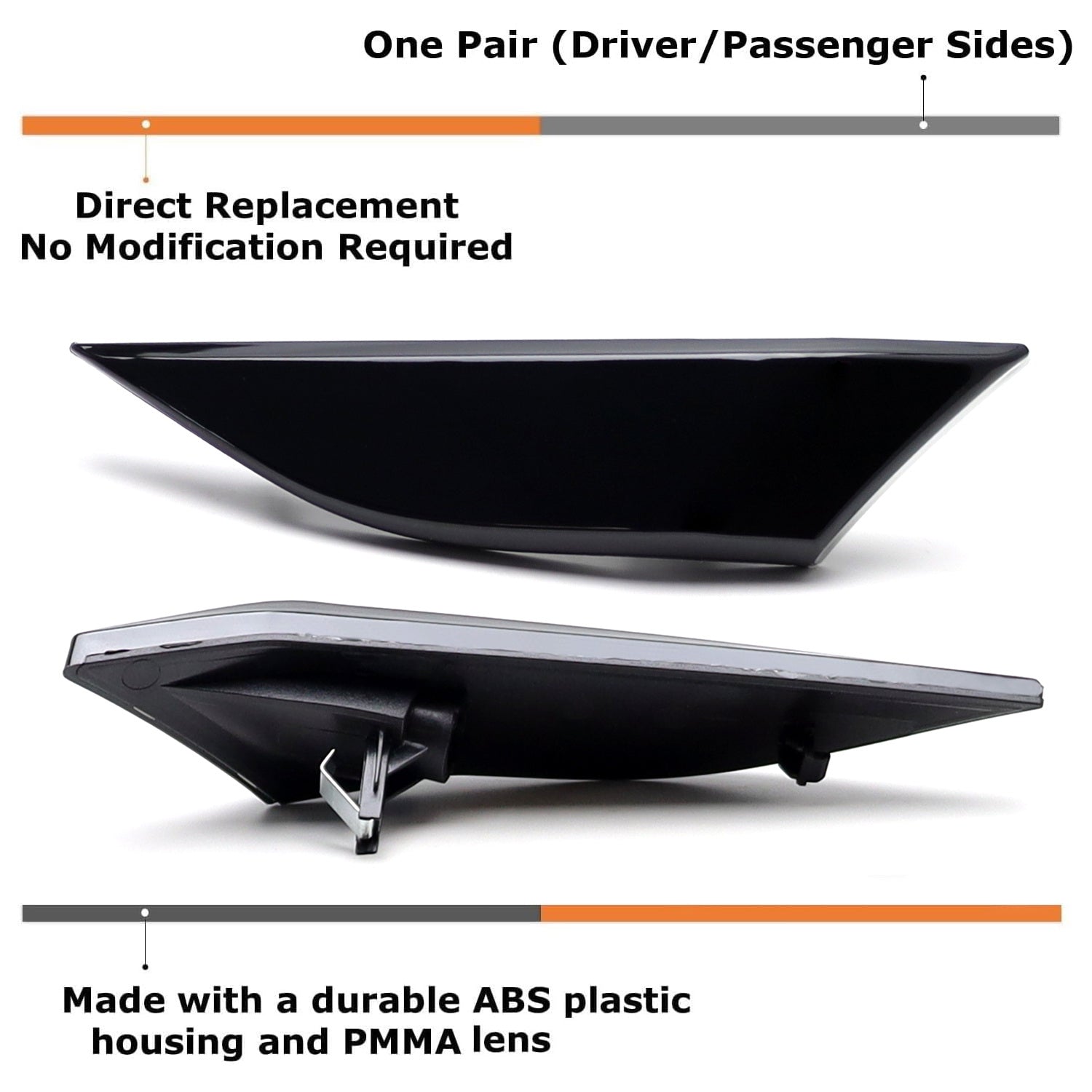 Euro Smoked Lens Front Side Marker Lights for Porsche 911 Boxster Cayman - Upgrade Your Car's Style & Safety (Perfect for Night Driving & Custom Builds)