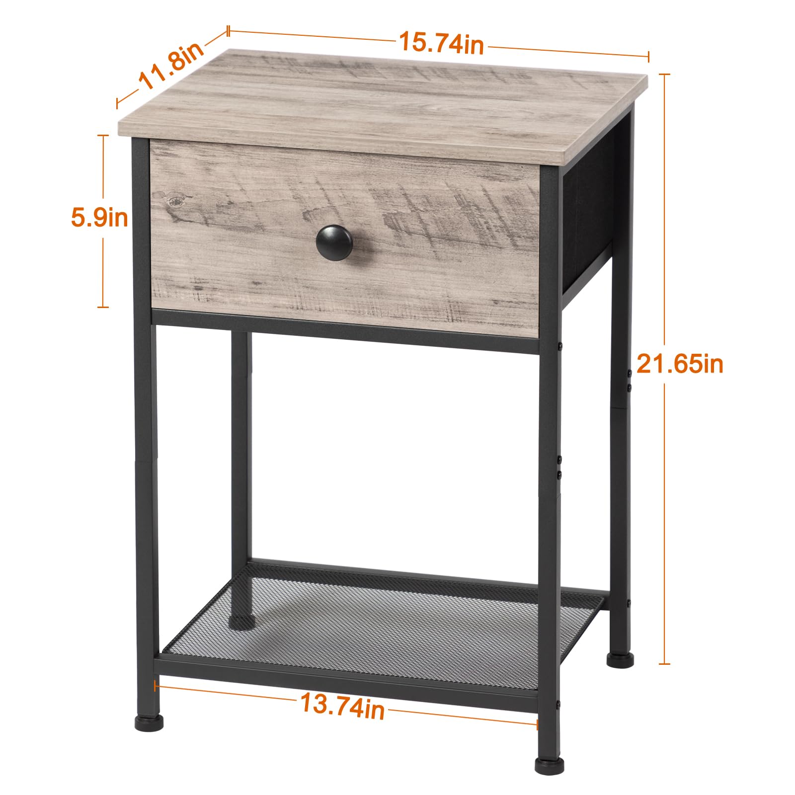 AMHANCIBLE 2-Piece Luggage Rack & Nightstand Set with Drawer - Small End Tables for Living Room, Bedroom & Dorm | Space-Saving Storage Solution
