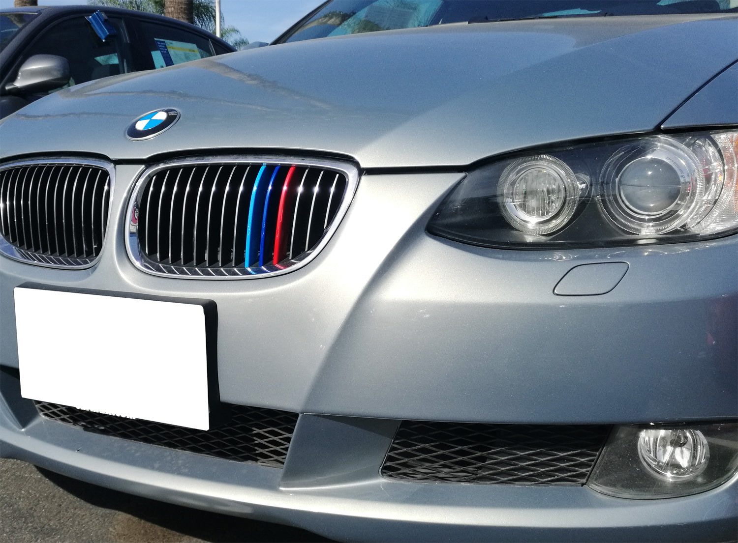 BMW E92 E93 3 Series Coupe M Color Grille Insert Trims (2007-2010) - 14 Beam Design | Upgrade Your Front Grille for Sporty Look & Enhanced Style | Perfect for Car Enthusiasts & Custom Modifications
