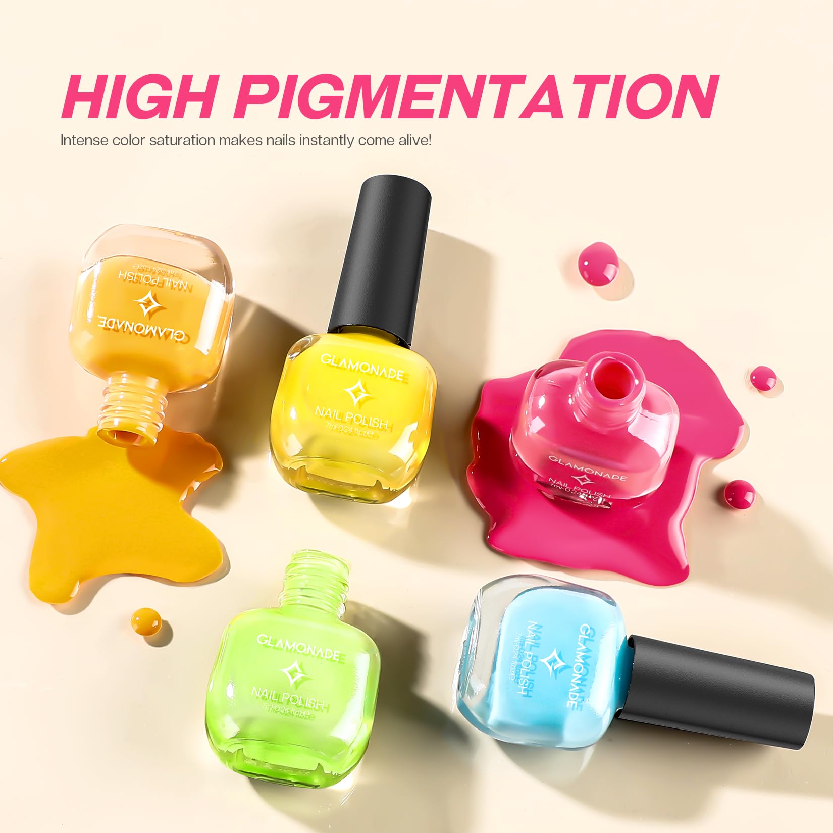 Quick Dry Rainbow Nail Polish Set - 12 Colors Mini Nail Polish Kit with Top Coat, Base Coat & Glossy Finish | Perfect Gift for Women & Girls | Home, Party, Salon & DIY Manicure Use