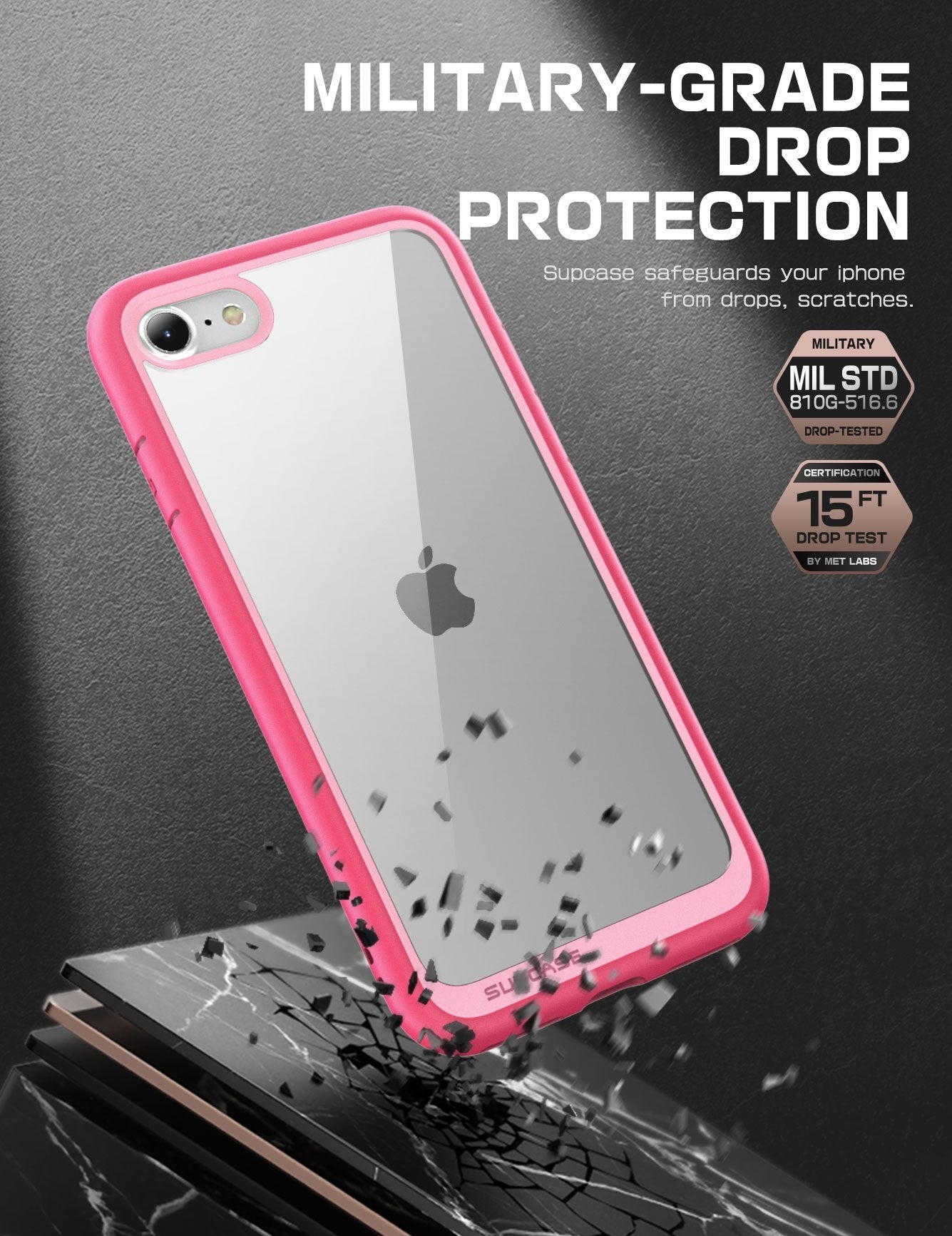 iPhone SE Case, Unicorn Beetle Style Slim Clear Pink Protective Cover - Perfect for Everyday Use, Travel & Outdoor Activities