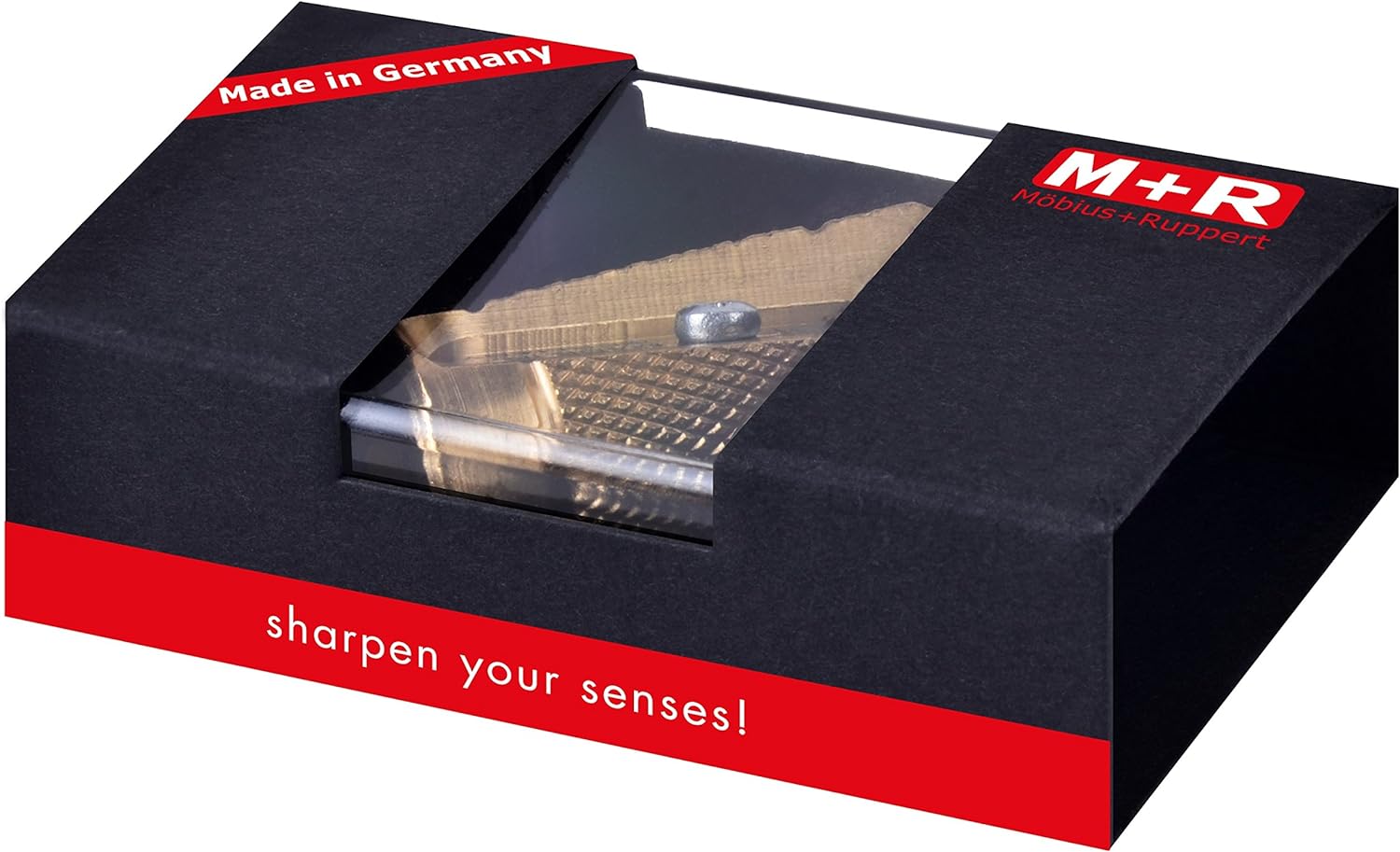 Premium M+R CASTOR Brass Pencil Sharpener - Extra Long Tip, Single Hole, Gift Box Included - Perfect for Artists, Drafting & Office Use
