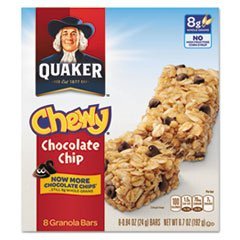 Delicious Chewy Chocolate Chip Granola Bars - 0.84 oz per Bar, Pack of 8 | Healthy Snacks for Hiking, School Lunches & Office Breaks