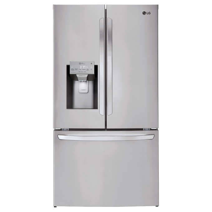 LG 26 cu. ft. Stainless Steel French Door Refrigerator with Smudge-Resistant Finish - 36 Inch Counter-Depth Smart Fridge (Model LFXS26973S) - Perfect for Modern Kitchens & Open-Concept Homes