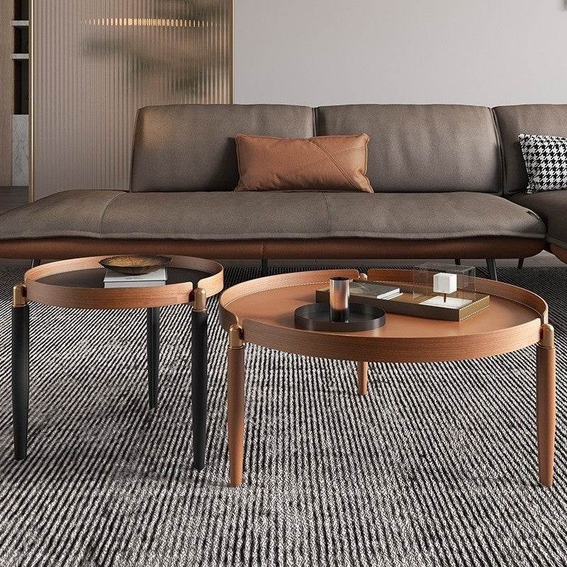 Modern Faux Leather Nesting Coffee Table Set - 3-Piece Stackable Ottoman for Living Room, Bedroom & Office - Stylish & Space-Saving Furniture for Small Spaces