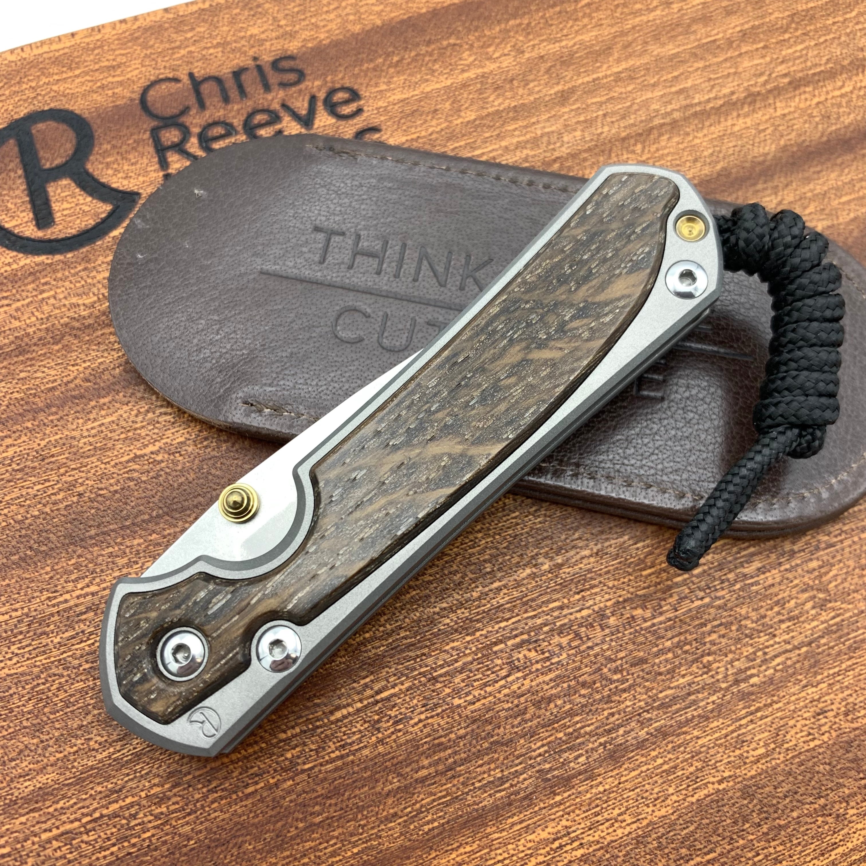 Chris Reeve Small Sebenza 31 LH Drop Point Folding Knife - Bog Oak Inlay, Matte Finish | EDC, Outdoor Survival, Camping & Tactical Gear