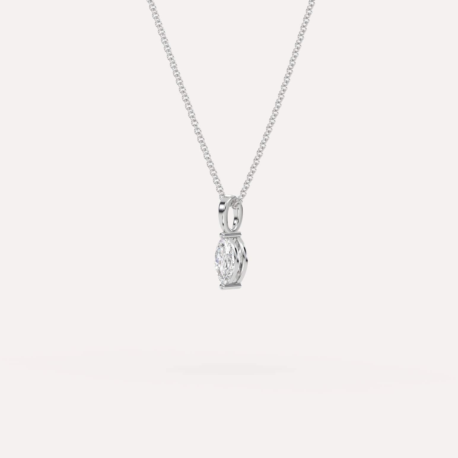 1/4 Carat Marquise Cut Diamond Pendant Necklace - Elegant 14K Gold Solitaire Jewelry for Women, Perfect for Anniversaries, Weddings & Special Occasions