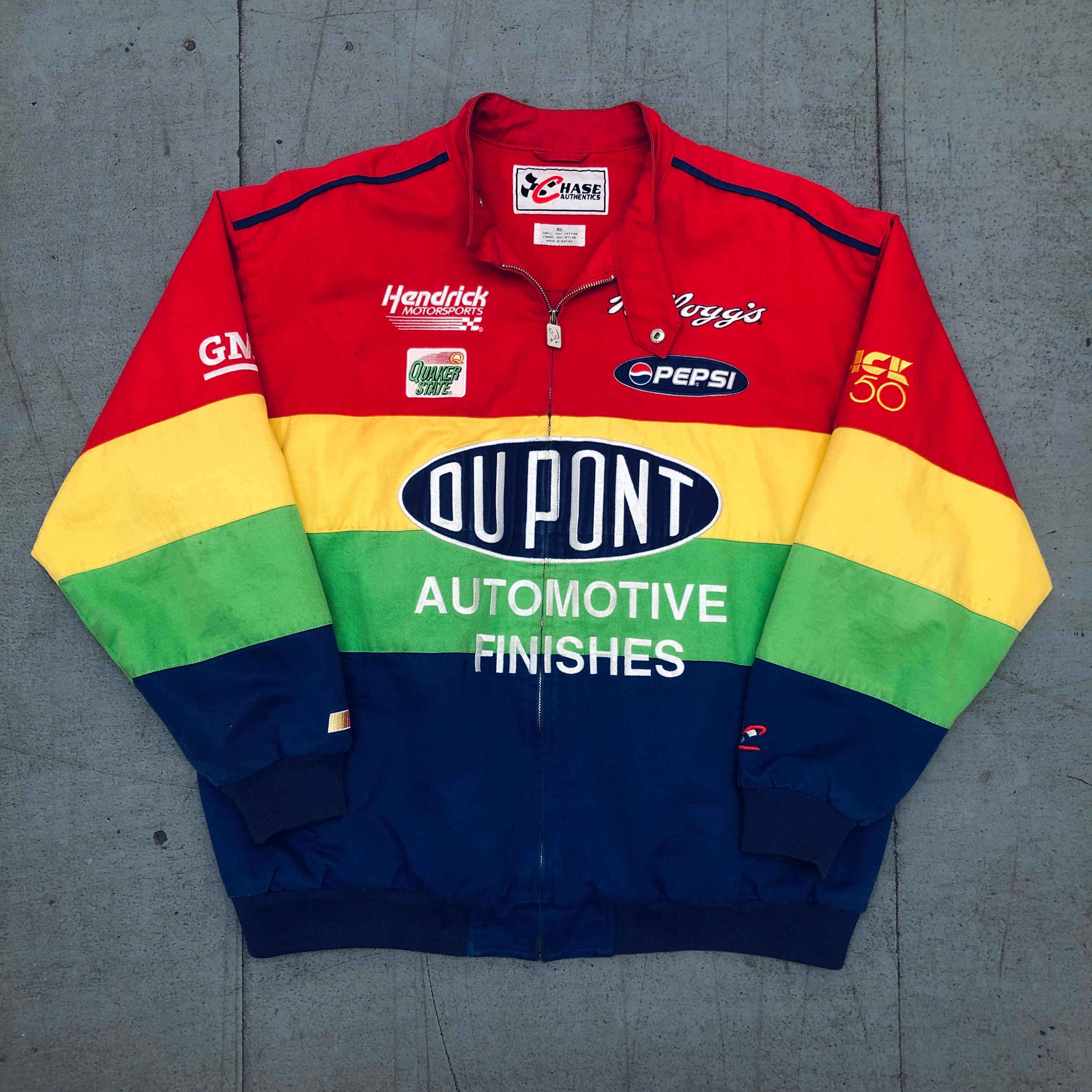 Authentic Jeff Gordon NASCAR Chase Rainbow Jacket - XL | Officially Licensed Collectible Racing Jacket for Fans & Enthusiasts | Perfect for Race Day, Tailgating & NASCAR Events
