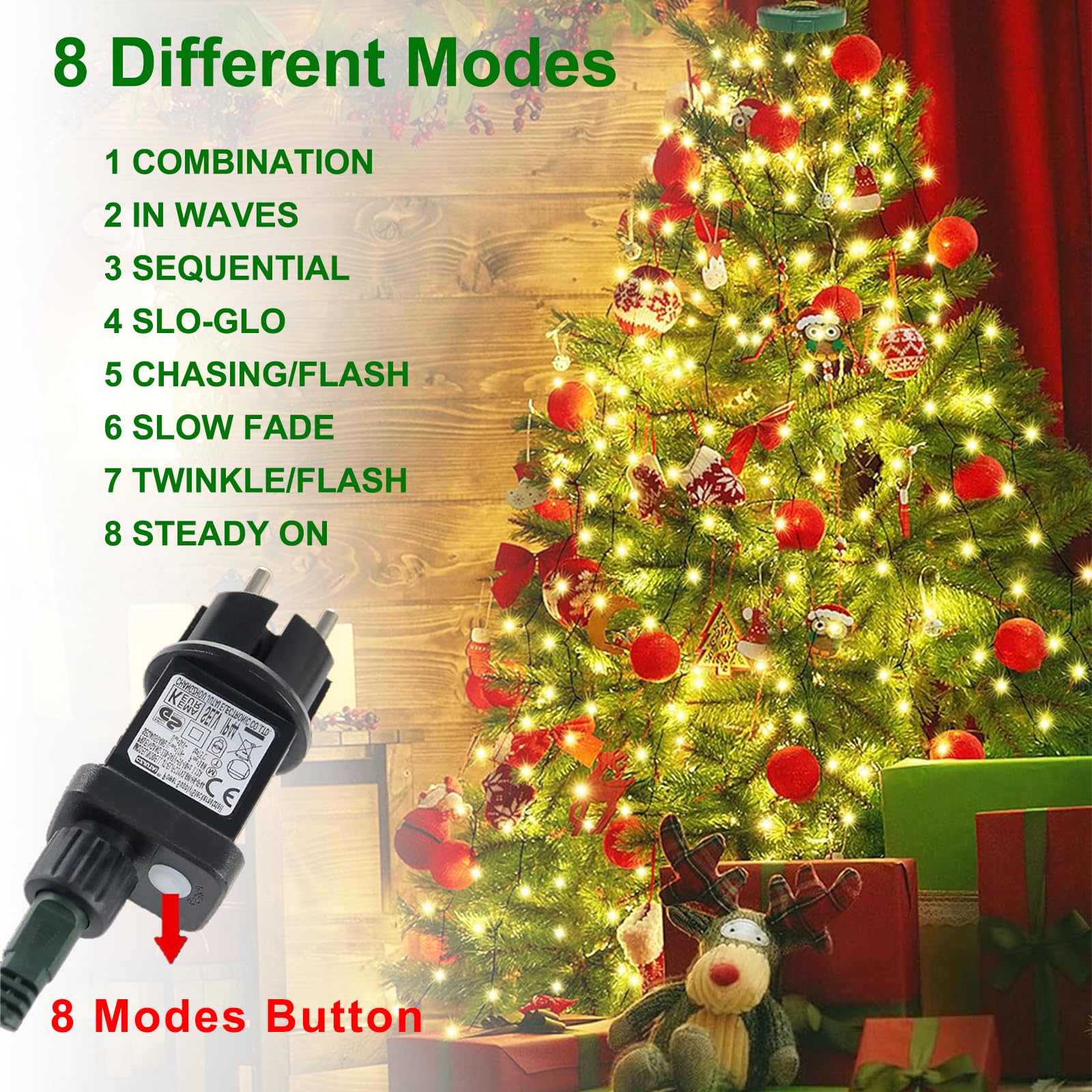 Probuk 16ft 400 LED Copper Wire Fairy Lights - 8 Memory Modes Warm White Christmas String Lights for Indoor/Outdoor Holiday Decor, Christmas Tree, Party, Wedding & Home Decoration
