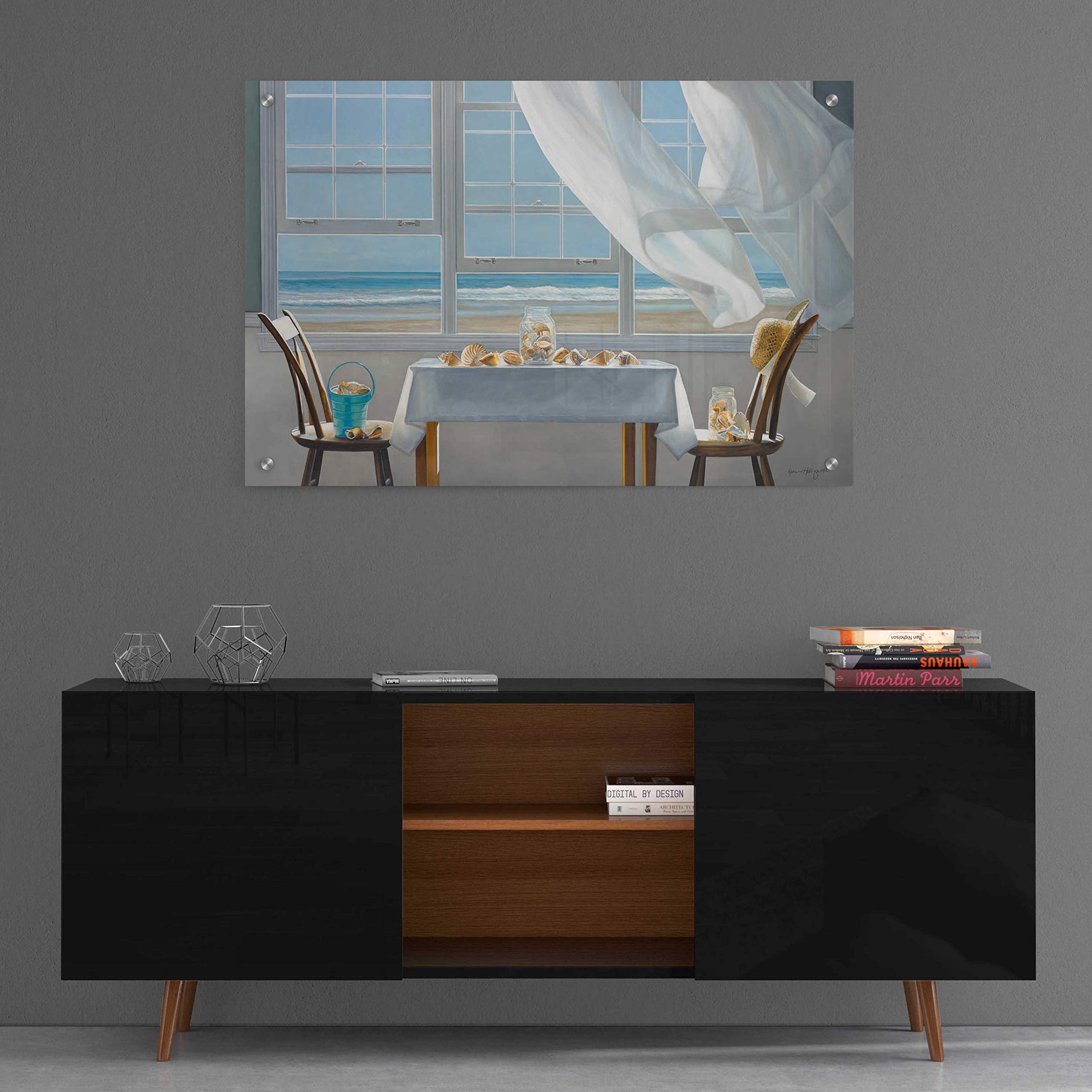Karen Hollingsworth 'The Shell Collectors' Acrylic Wall Art Painting - 36x24 Inches Coastal Beach Decor for Living Room, Bedroom & Office