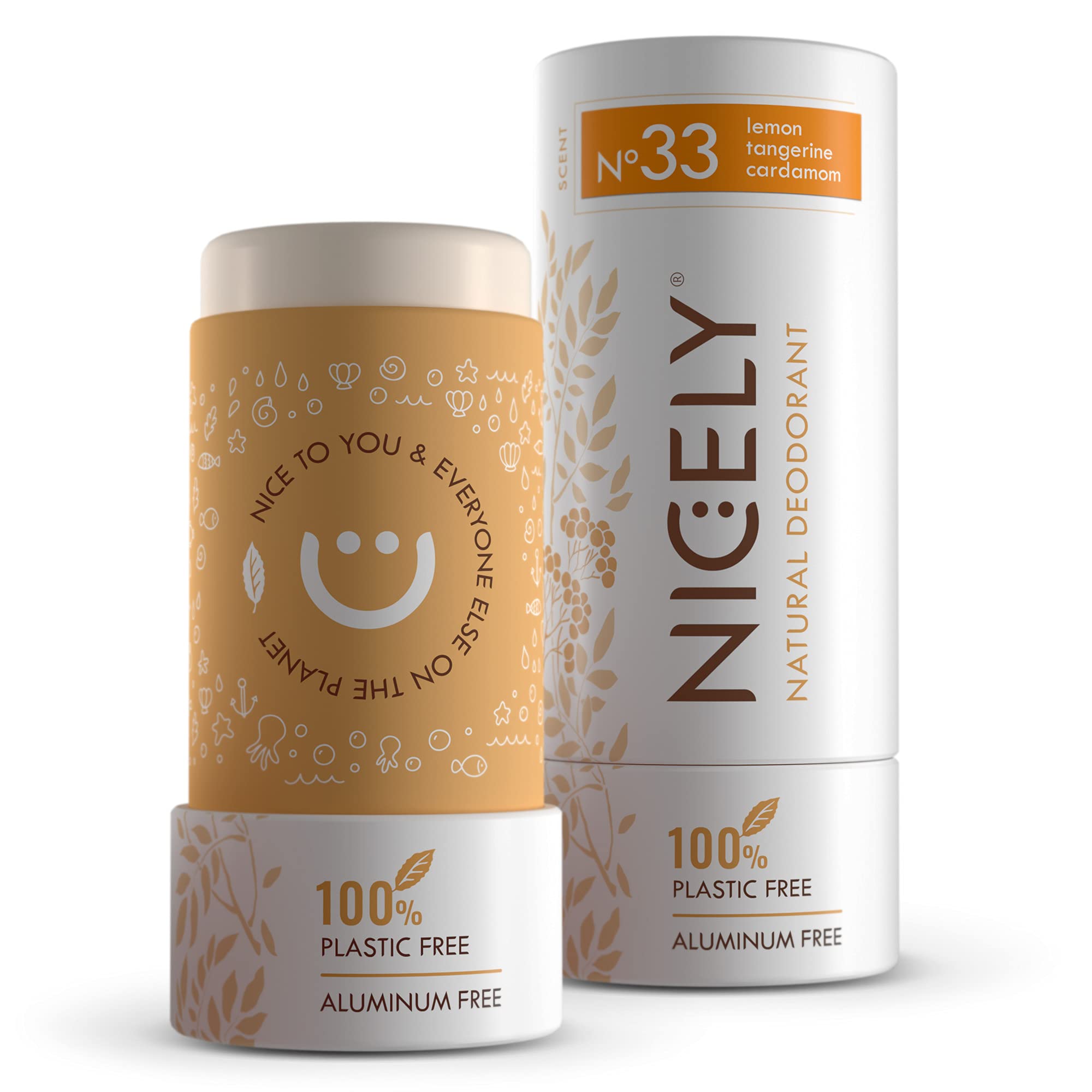 Natural Aluminum-Free Deodorant for Women - 2 Pack with 24-Hour Odor Protection for Sensitive Skin | Essential Oil Formula (Lemon, Tangerine & Cardamom) | Perfect for Gym, Work & Daily Freshness