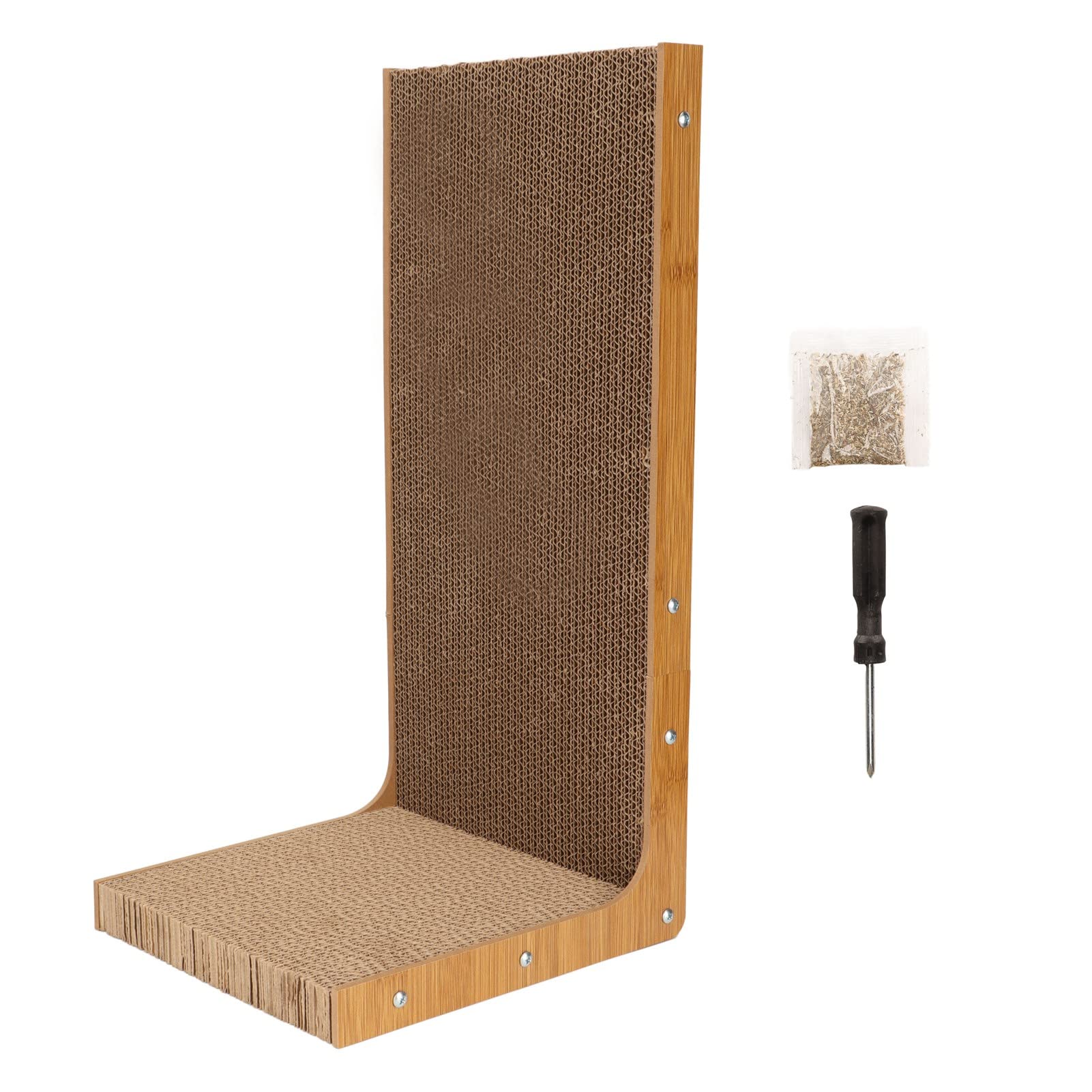 Durable Corrugated Cardboard Cat Scratching Board with Catnip - Fun & Scratch-Resistant for Cats & Kittens - Perfect for Indoor Play & Claw Maintenance