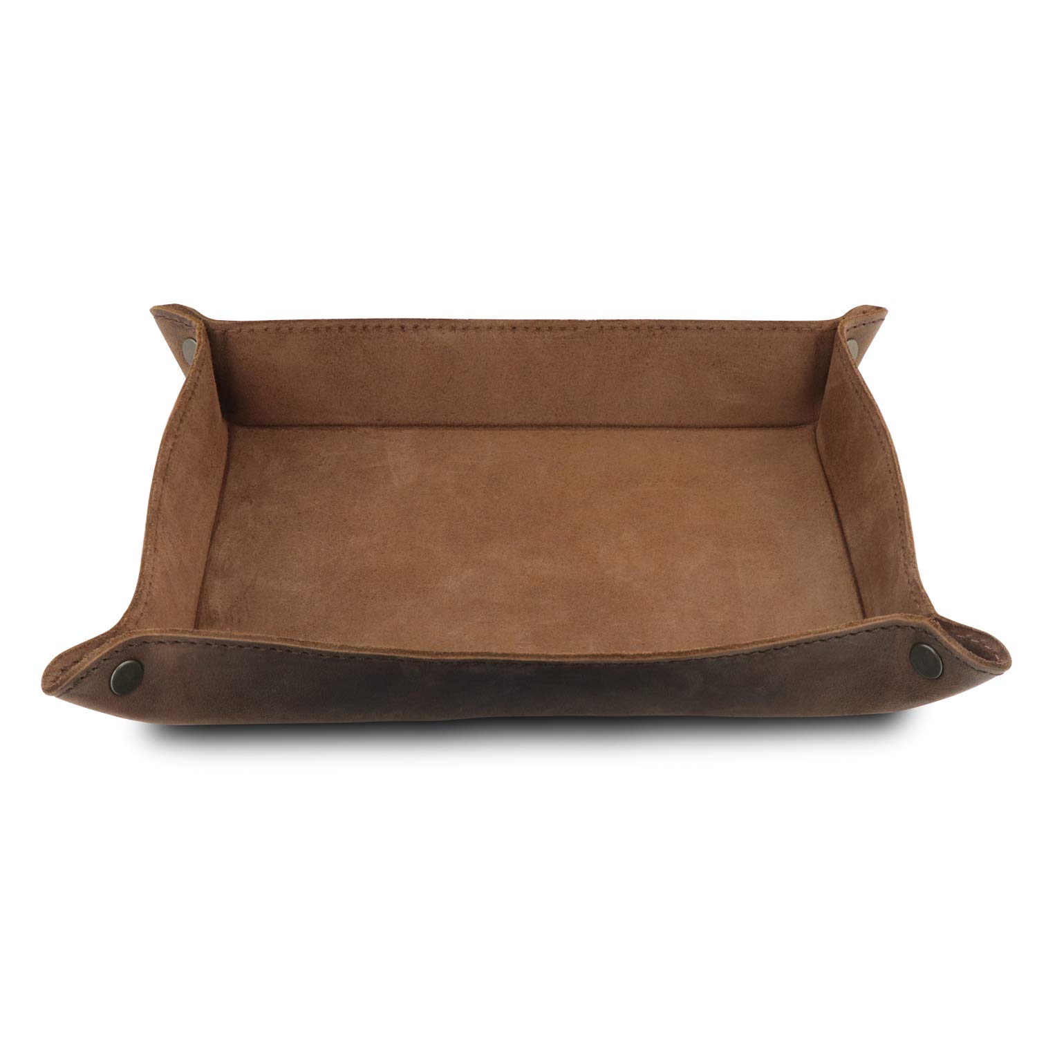 Premium Genuine Leather Desk Organizer Tray - Lightweight Water-Resistant Storage Box for Wallets, Watches, Keys, Phones & Office Supplies | Perfect for Home, Office & Travel Organization