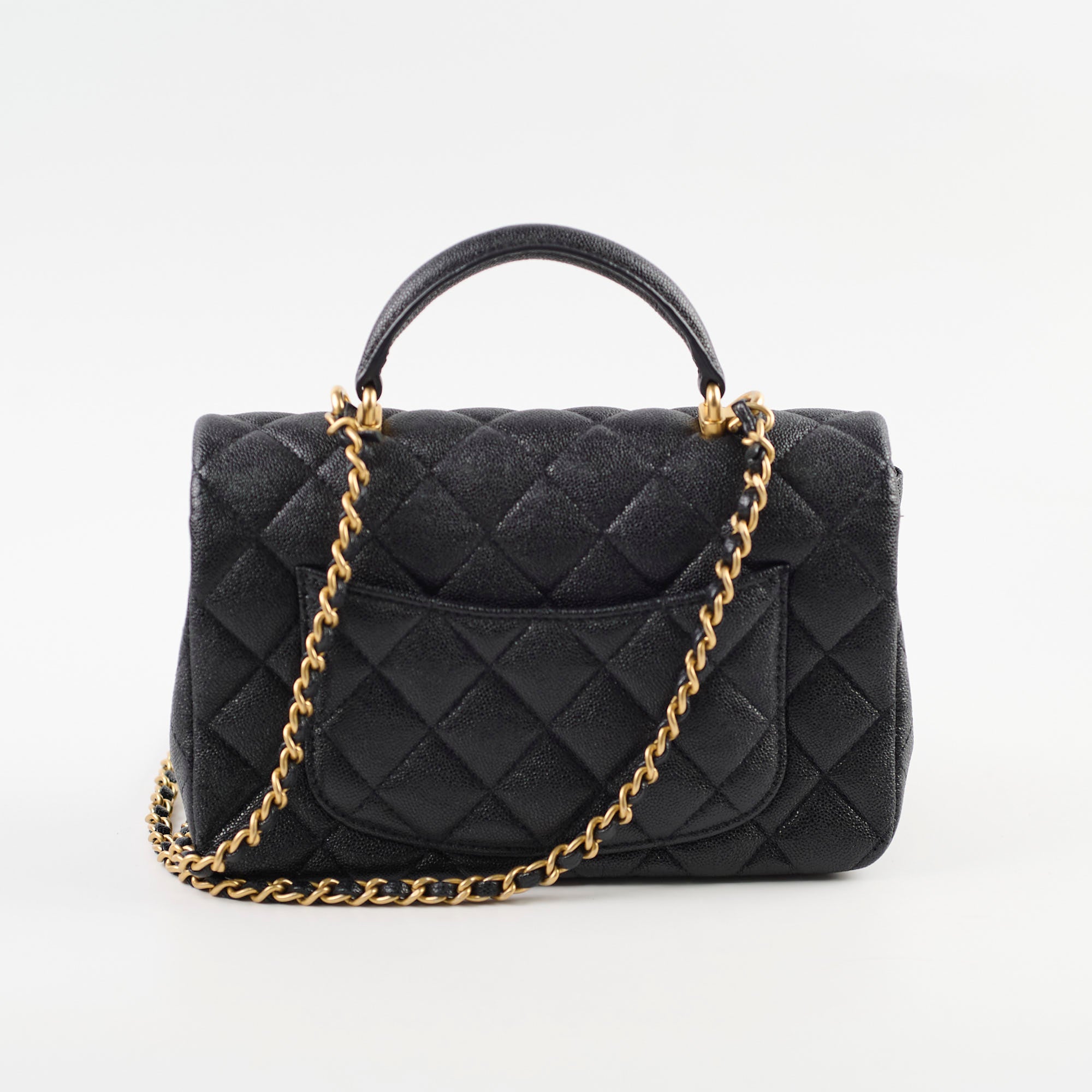 Chanel Caviar Leather Rectangular Top Handle Bag Black 31 Series - Luxury Handbag for Women, Perfect for Work, Parties & Everyday Use