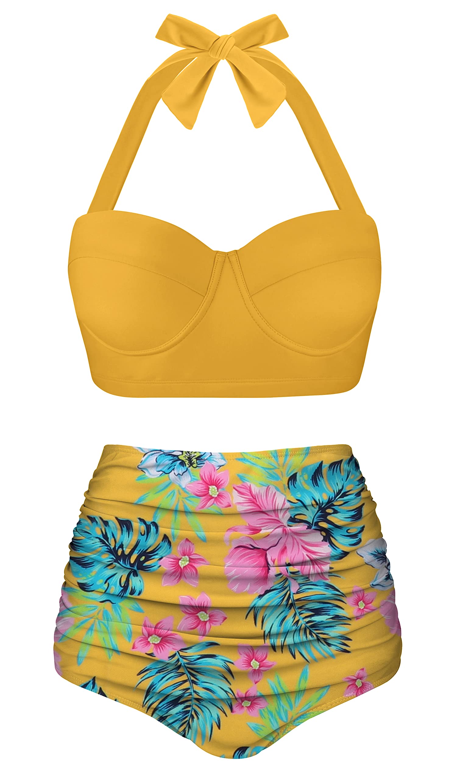 Angerella Women's Vintage Polka Dot High Waisted Bikini Set - Retro Swimwear for Beach, Pool & Summer Vacations