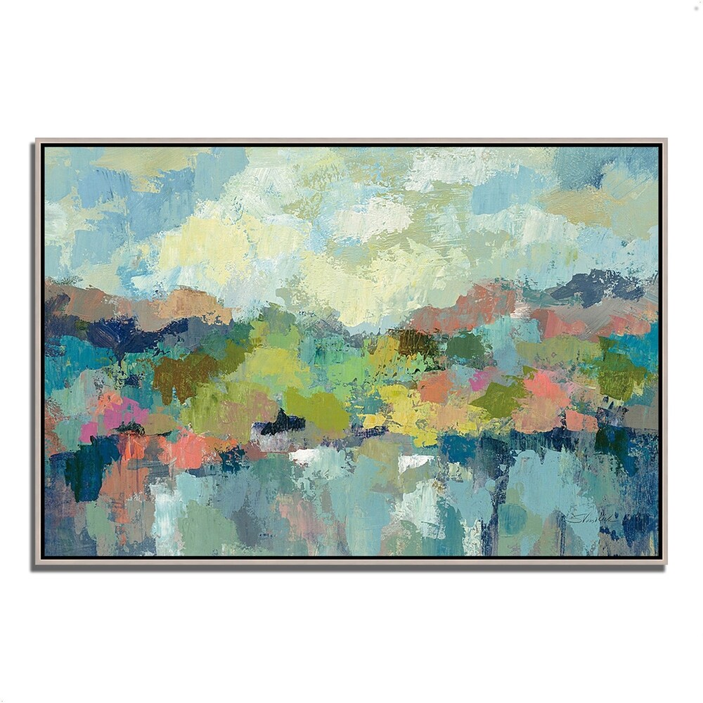 Abstract Lakeside by Silvia Vassileva - Premium Giclee Art Print on Gallery Wrapped Canvas - Ready to Hang Wall Decor for Living Room, Bedroom & Office
