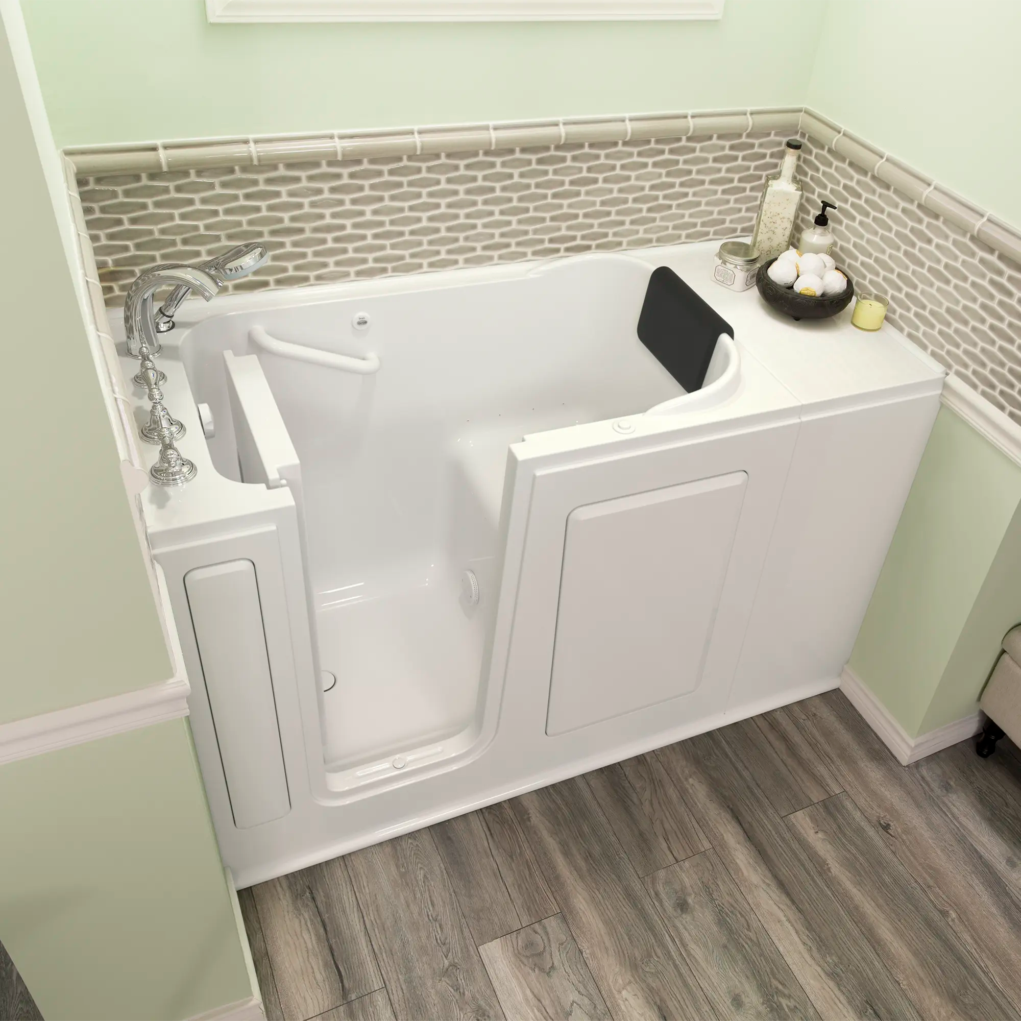 Premium 28 x 48 Inch Gelcoat Walk-In Bathtub with Air Spa System - Left Hand Drain & Faucet - Ideal for Elderly & Mobility Impaired Users - Perfect for Relaxation & Hydrotherapy at Home