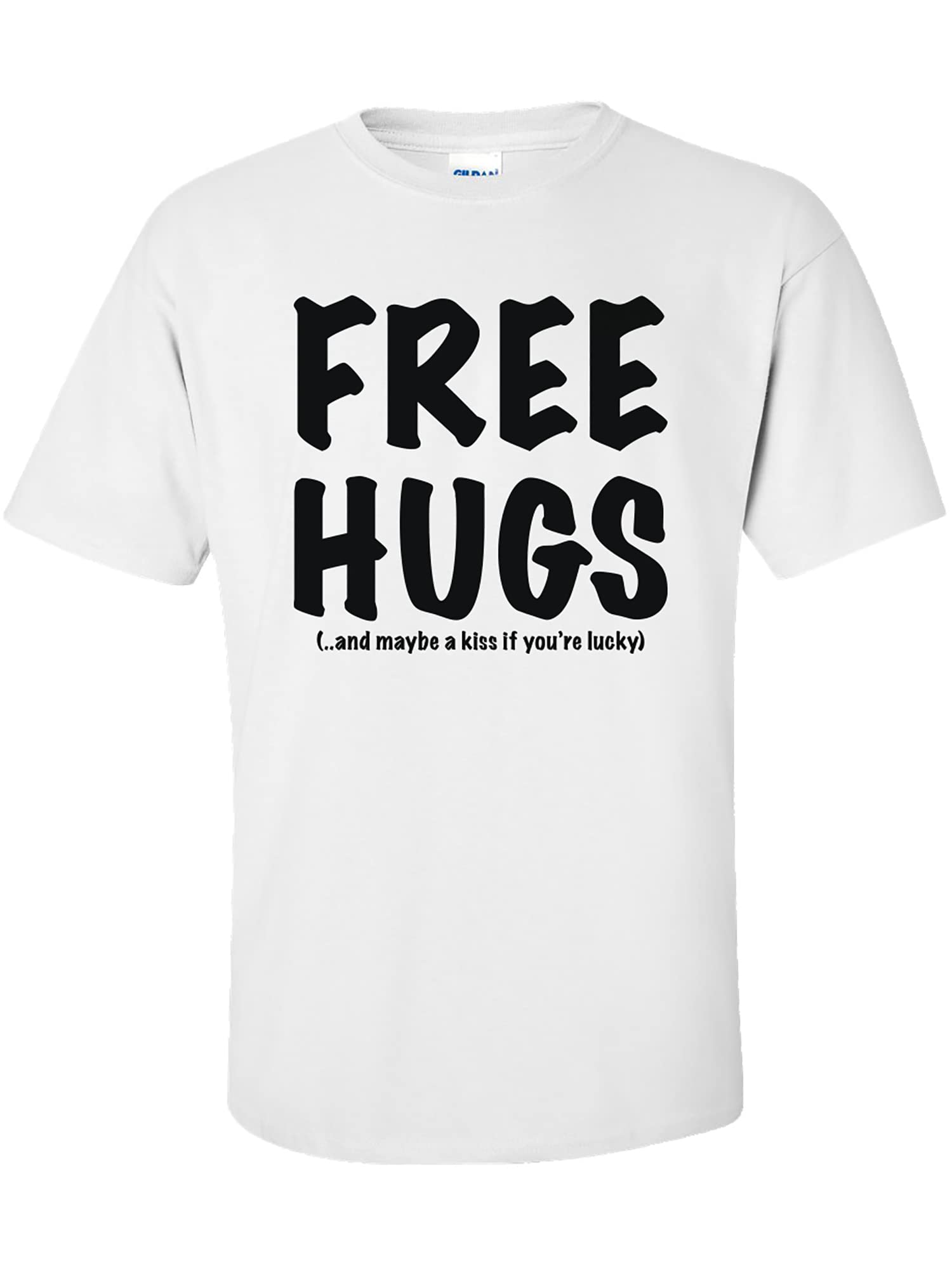 Free HUGS White Short Sleeve T-Shirt for Men & Women - Soft Cotton Casual Tee for Everyday Wear, Street Style, and Gifts