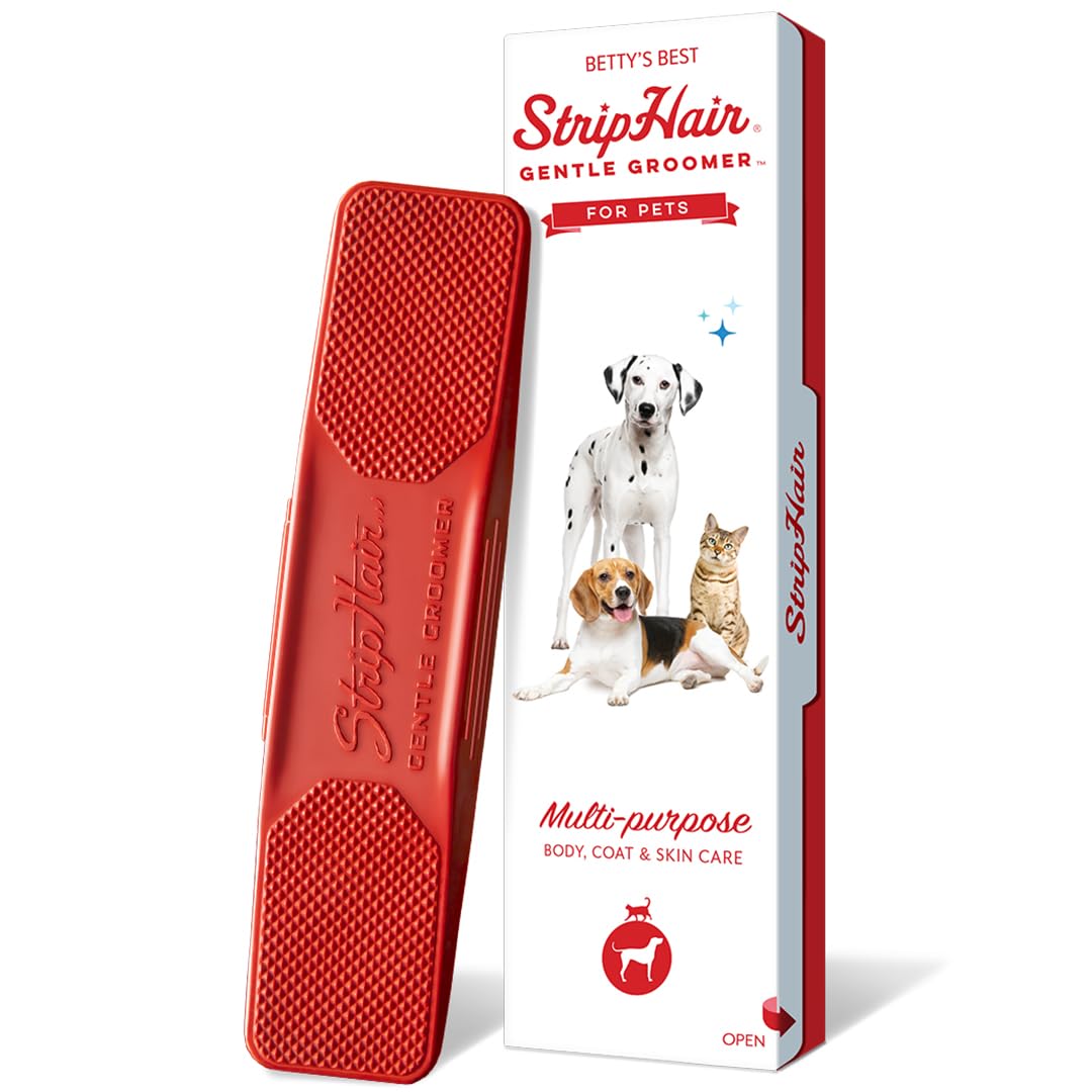Original 6-in-1 Dog Grooming Brush - Gentle Shedding & Massage Tool for Pets (Red) - Perfect for Daily Coat Care
