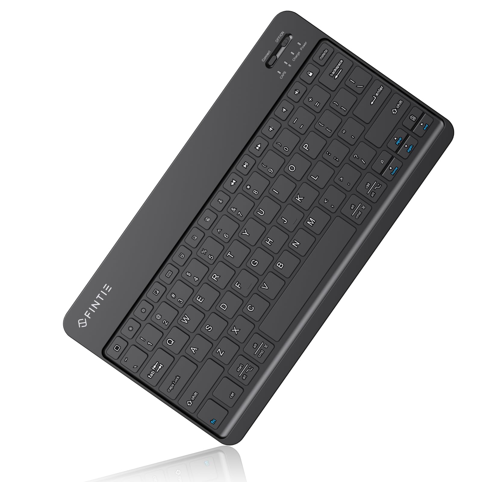 Fintie 11-Inch Ultrathin Wireless Bluetooth Keyboard - Compatible with iPad, Samsung Tablet, iPhone & Android Devices - Slim Portable Keyboard for Work, Travel & Home Office (Black)
