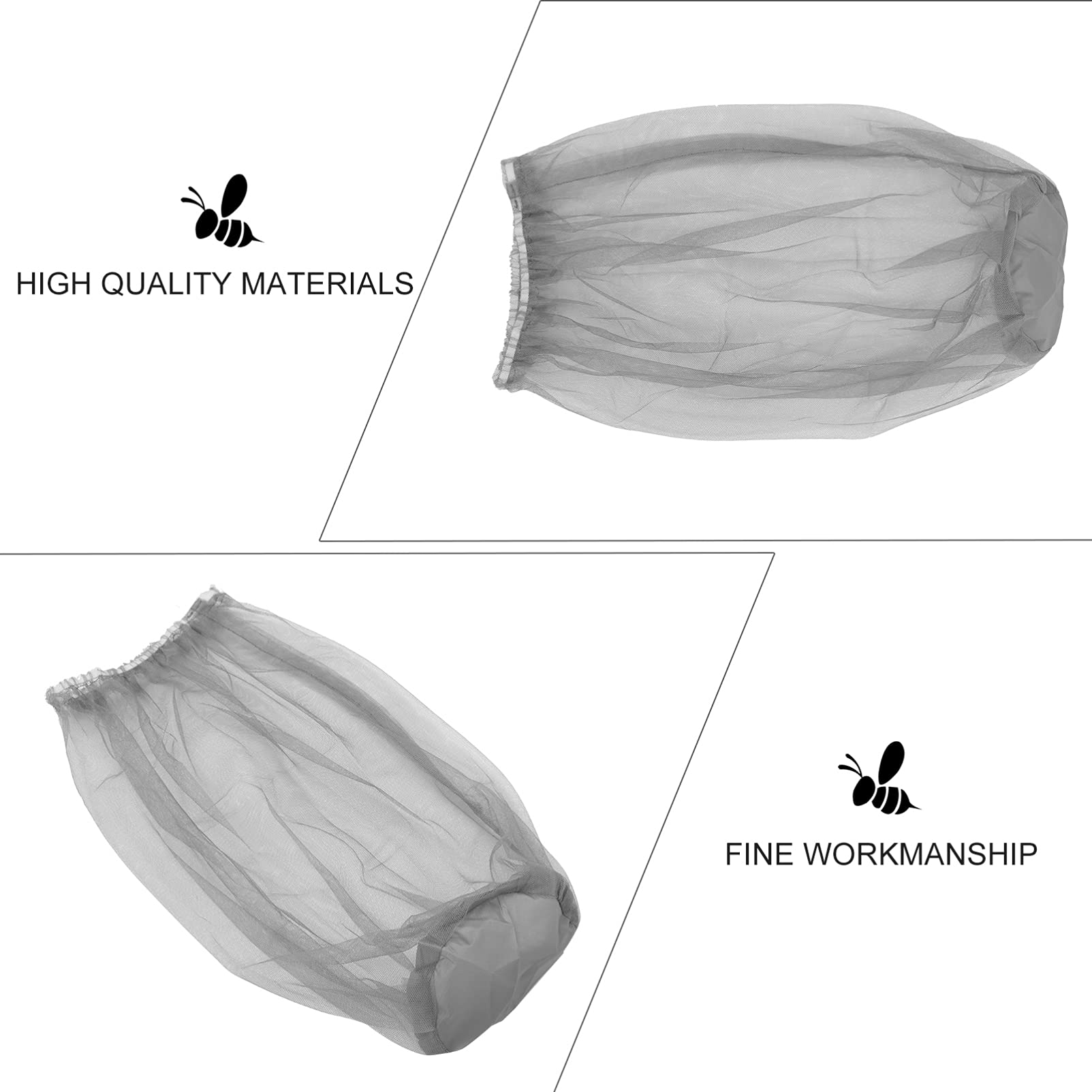 3 Pack Mesh Head Net for Men & Women - 70D Nylon Face & Neck Cover for Camping, Hiking, Fishing & Outdoor Mosquito Protection