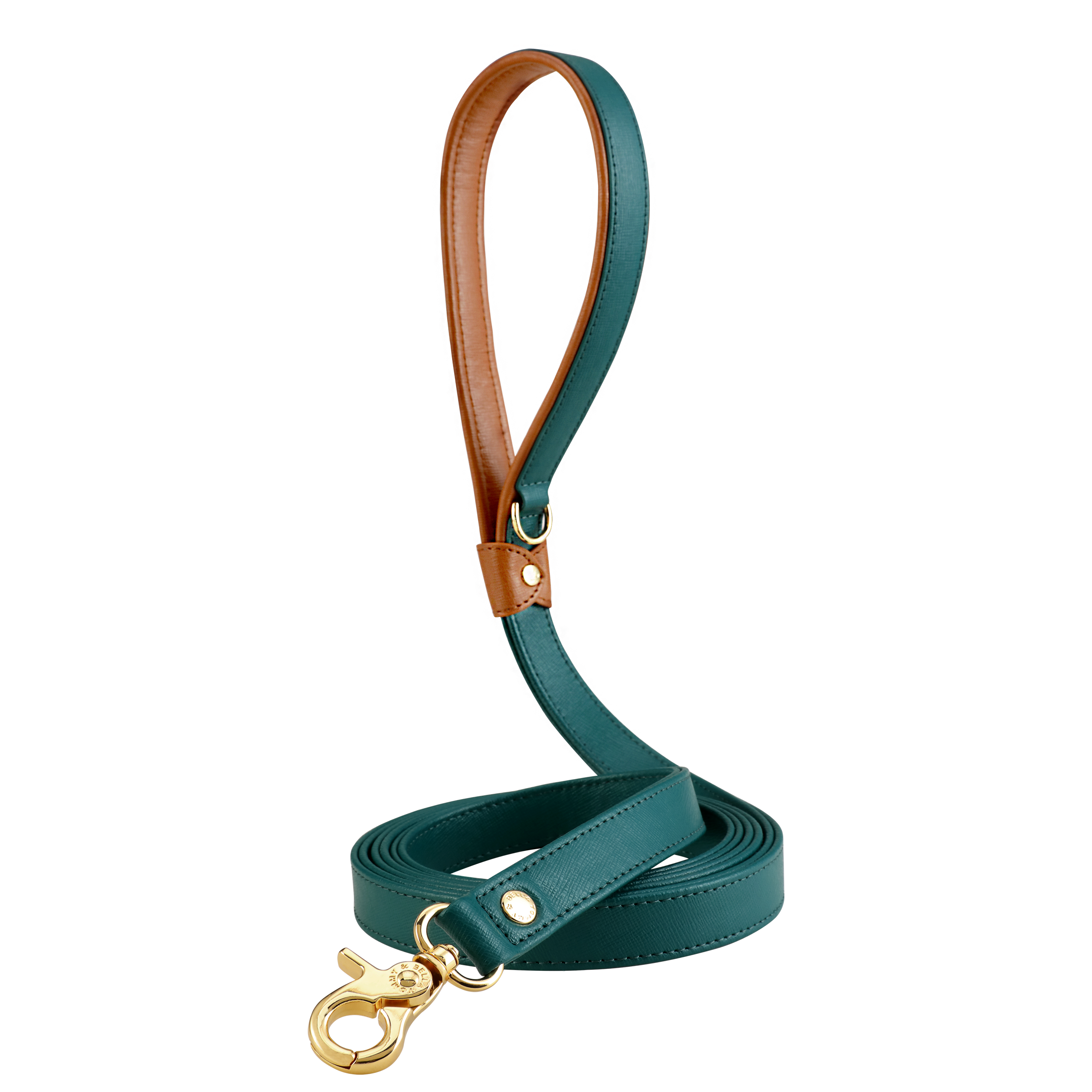 Premium Emerald Green & Brown Reflective Dog Leash - Strong Nylon Pet Walking Lead for Medium & Large Dogs - Perfect for Night Walks, Jogging & Outdoor Adventures