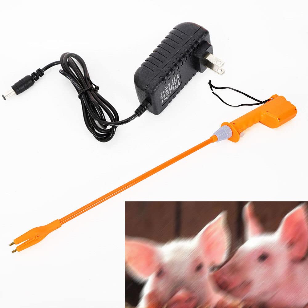 Rechargeable Electric Animal Prod 8000-10000V - Livestock Shock Stick for Pigs, Cattle & Farm Animals - Safe Handheld Shock Prodder with Battery - Perfect for Herding, Training & Farm Management