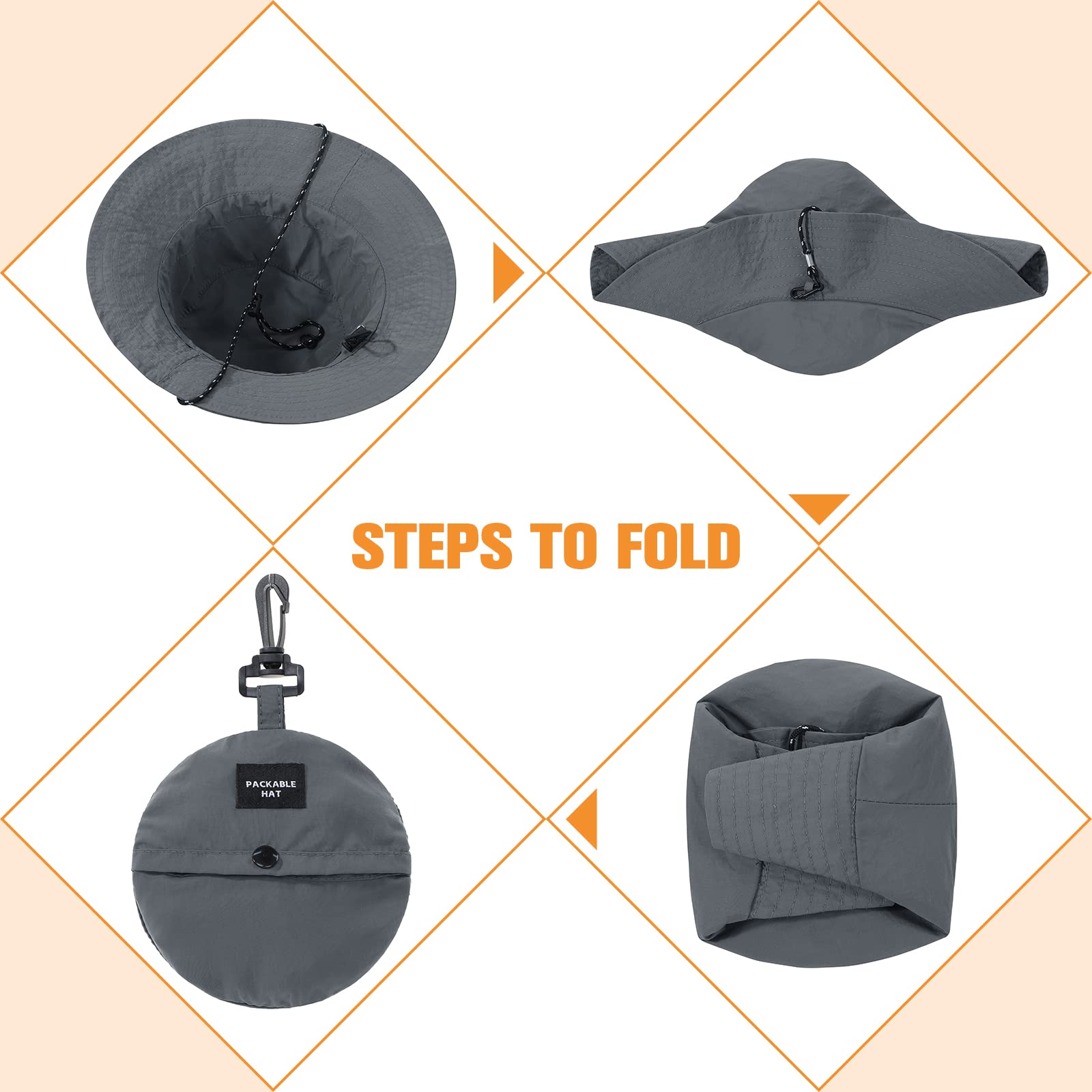Waterproof Bucket Hat for Women & Men - Wide Brim Sun Hat Foldable for Hiking, Fishing, Beach & Safari | UV Protection Outdoor Boonie Hat for Travel & Summer Activities