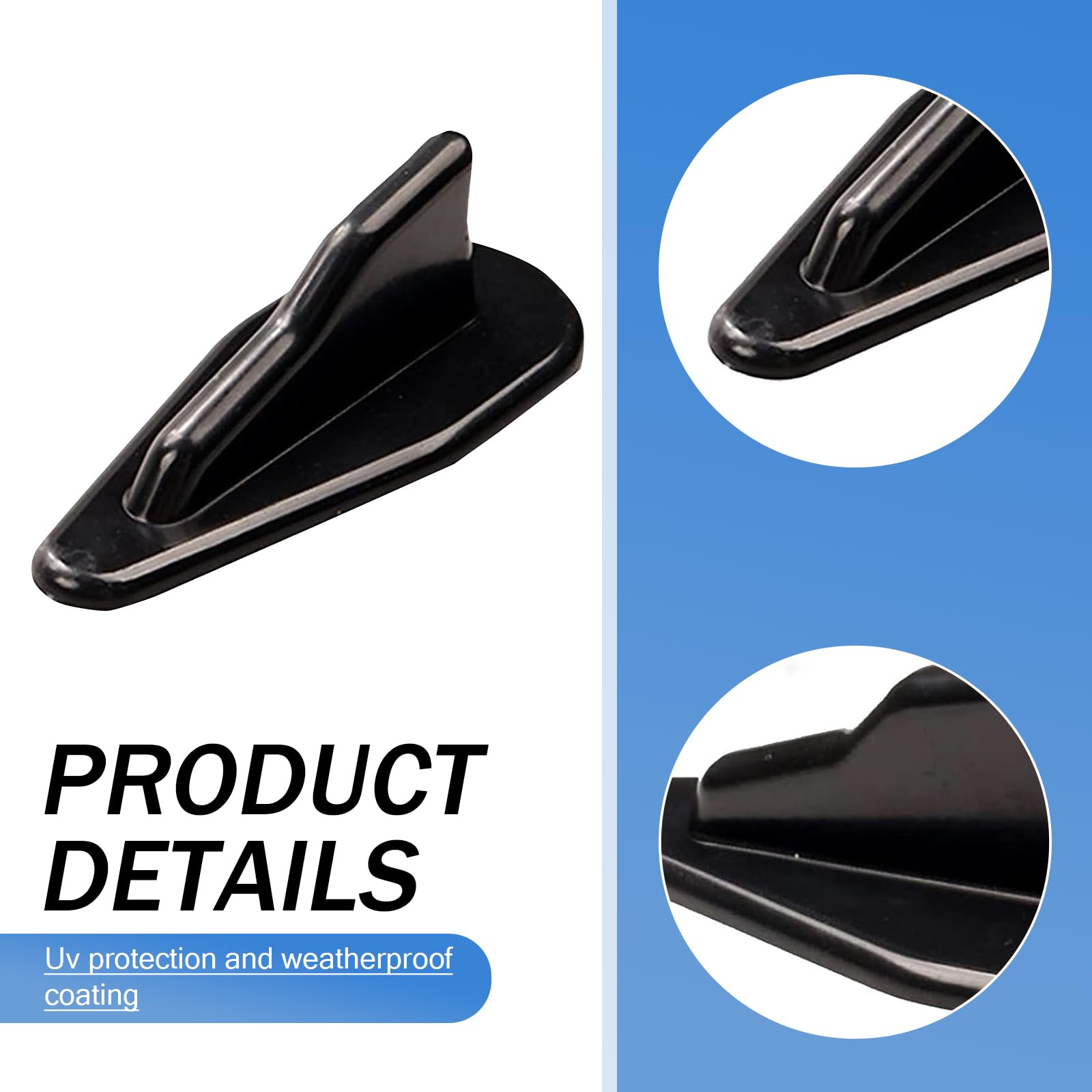 10 PCS Universal Black Car Shark Fin Diffuser - Roof Air Vortex Spoiler Wing & Antenna Accessories Kit for Most Vehicles | Improve Aerodynamics & Style for Sedans, SUVs, Trucks