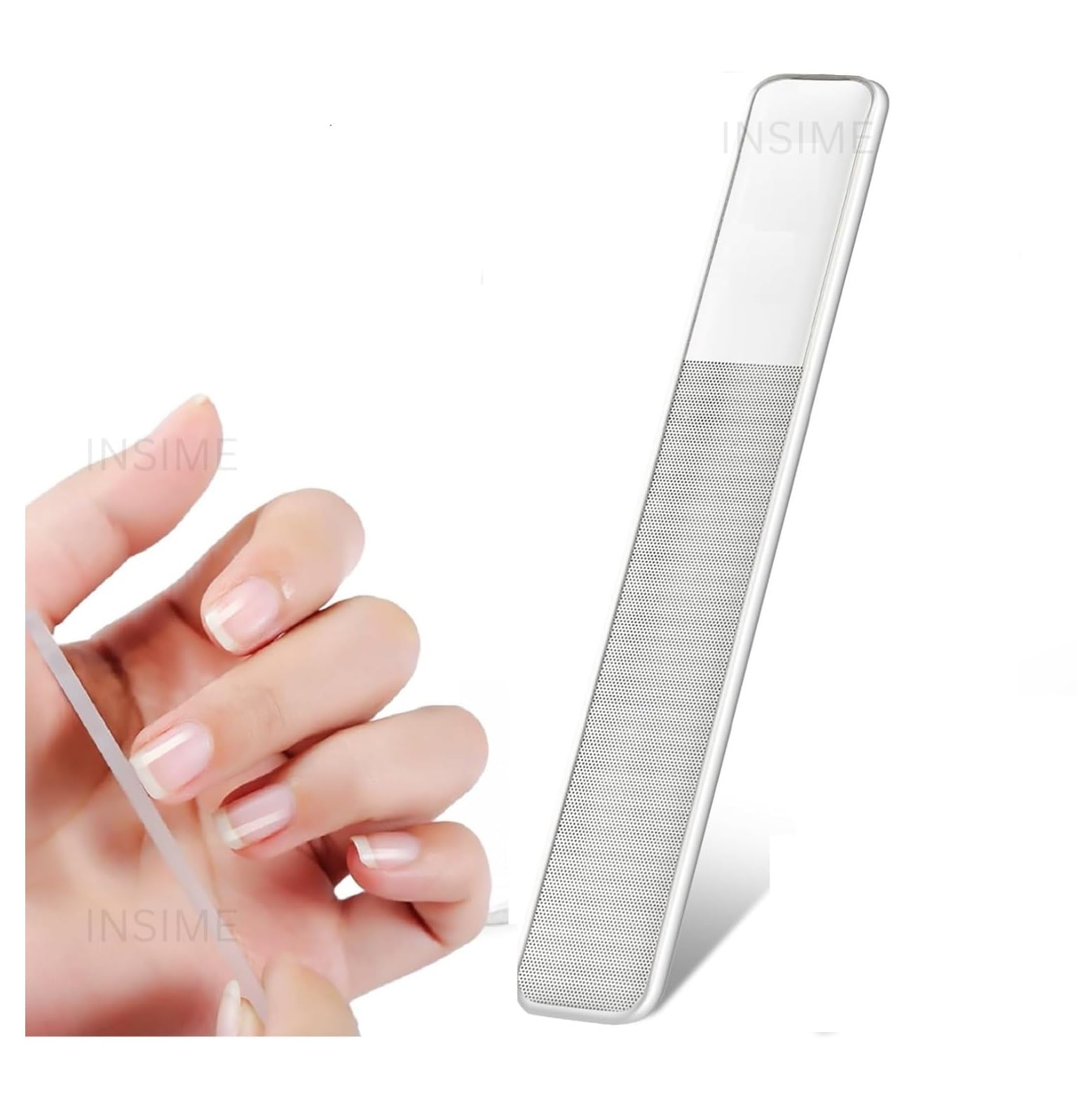 INSIME Nano Crystal Glass Nail File & Buffer | Professional Manicure Pedicure Kit for Women & Girls | Washable Reusable Nail Shaper & Polisher | Perfect for Home, Salon & Travel Nail Care