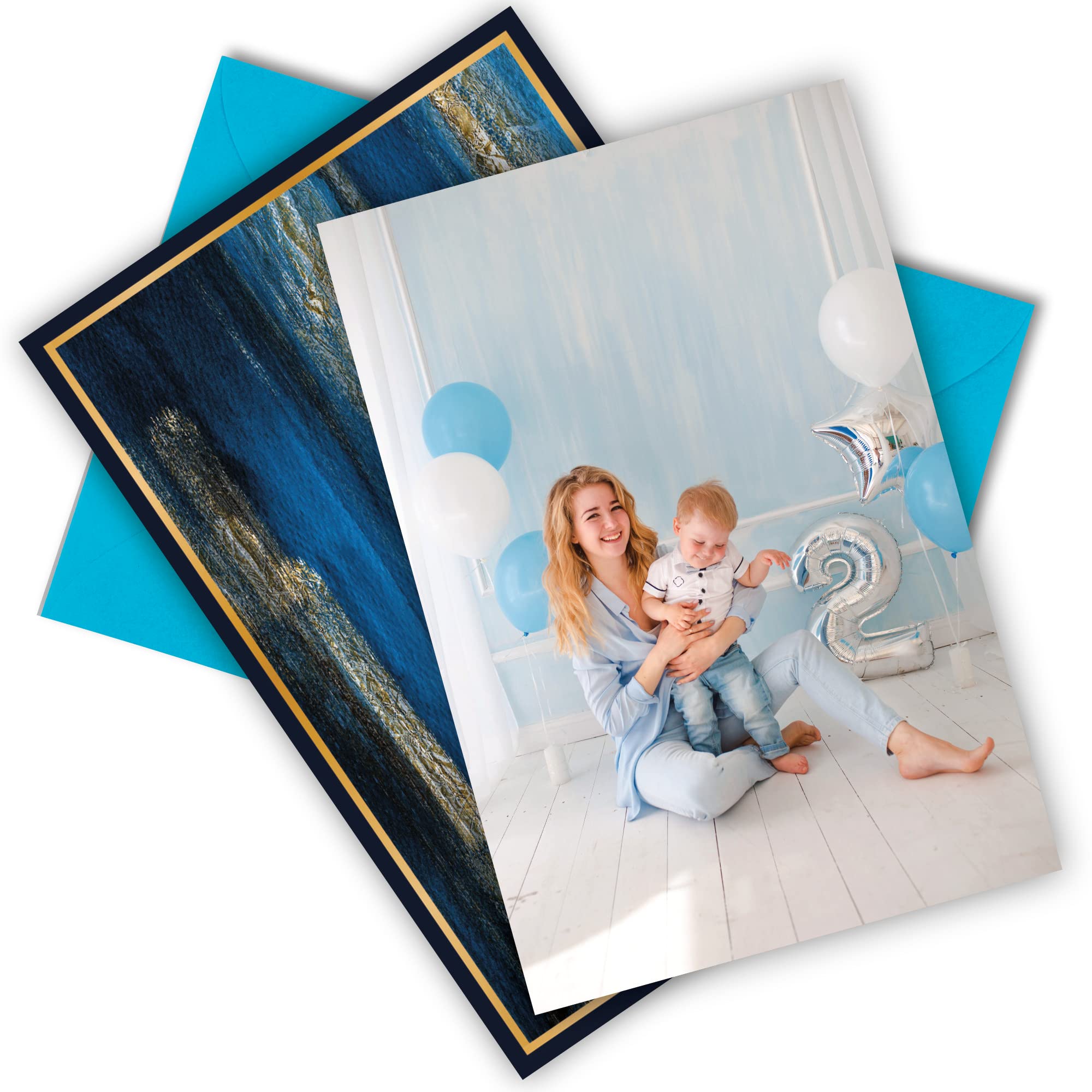 48-Pack Blank Greeting Cards with Envelopes - 4x6 Inch Assorted Sky Blue Design Cards for Birthday, Thank You, All Occasions | Includes 8 Unique Patterns & Matching Envelope Seals | Perfect for Handwritten Notes, Party Invitations, Wedding RSVPs & Thoughtful Gifts