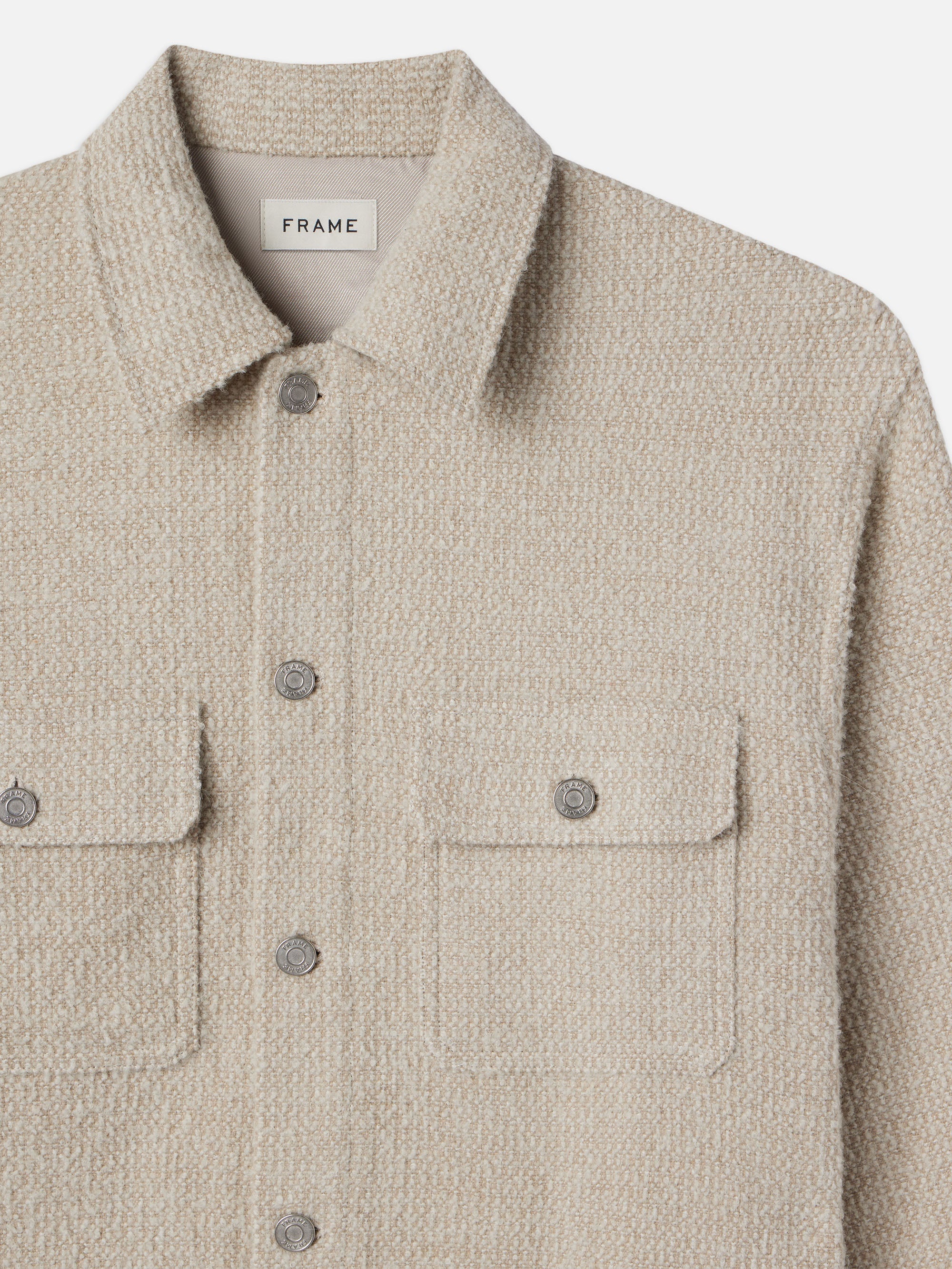 Stylish Tweed Overshirt Jacket in Classic Dove Color - Perfect for Casual Outings, Office Wear & Autumn Layering