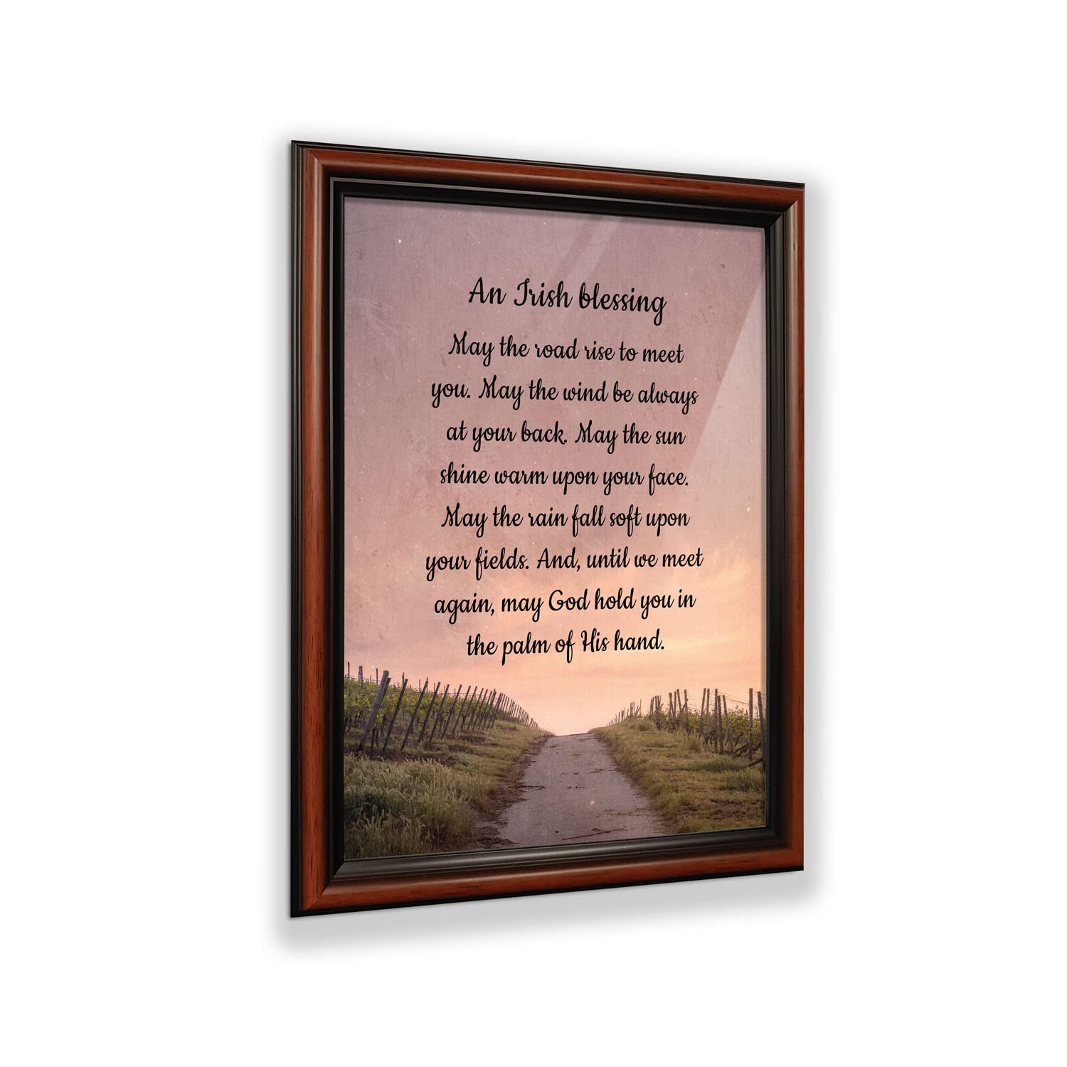 Irish Blessing Wall Art - May the Road Rise Up to Meet You - Celtic Home Decor Sign - Unique Irish Gifts for Women - Housewarming Present for New Home 2103W - Perfect for St. Patrick's Day, Irish Weddings & Home Blessing Ceremonies