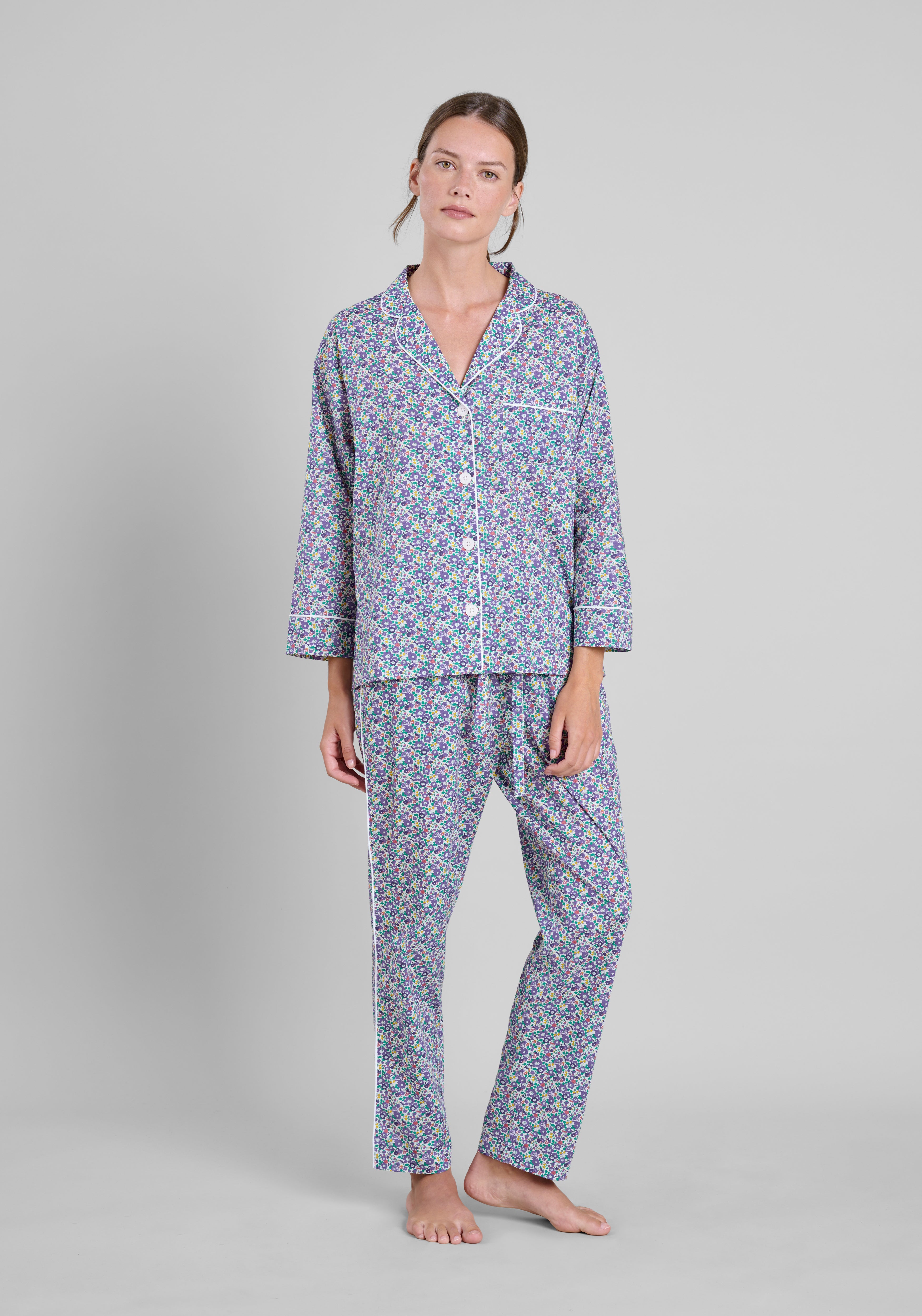 Liberty Betsy Ann Women's Soft Cotton Pajama Set - Comfortable Sleepwear for Lounge & Nighttime Relaxation at Home