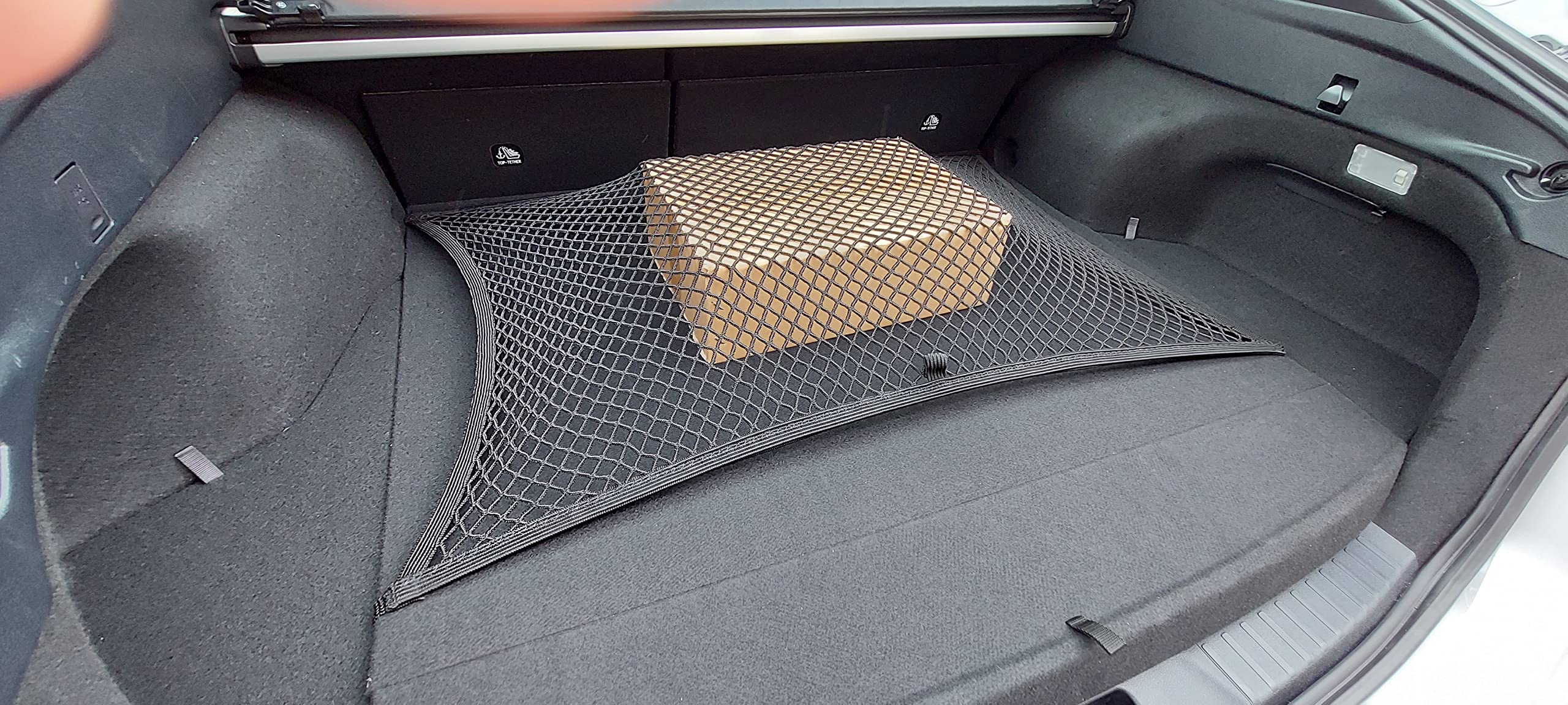 Premium Elastic Trunk Mesh Cargo Net for Toyota Prius Prime 2019-2022 - Heavy Duty Car Storage Organizer - Universal Hatchback Luggage Net - Perfect for Road Trips, Groceries & Sports Equipment