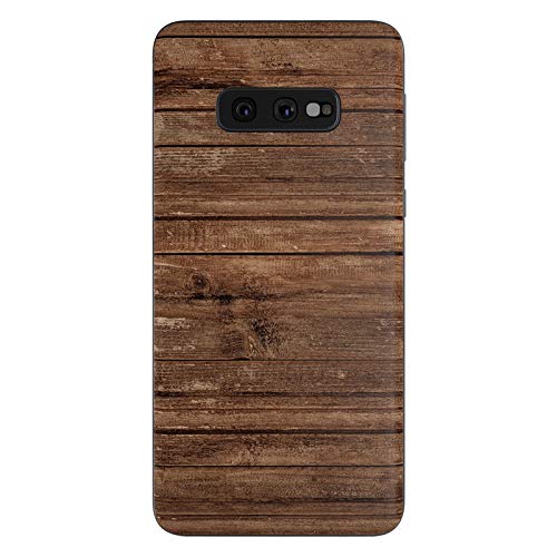 Scratch-Proof Stripped Wood Vinyl Skin Wrap for Samsung Galaxy S10e - Thin Edge Line Cover | Made in USA | Perfect for Daily Protection & Stylish Customization