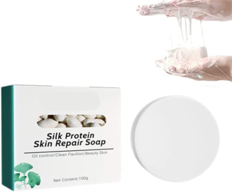 Premium Collagen & Silk Protein Soap for Skin Whitening, Acne Removal & Anti-Cellulite - Firming & Brightening Facial & Body Soap - 1pc Round Bar for Daily Skincare & Spa Treatments
