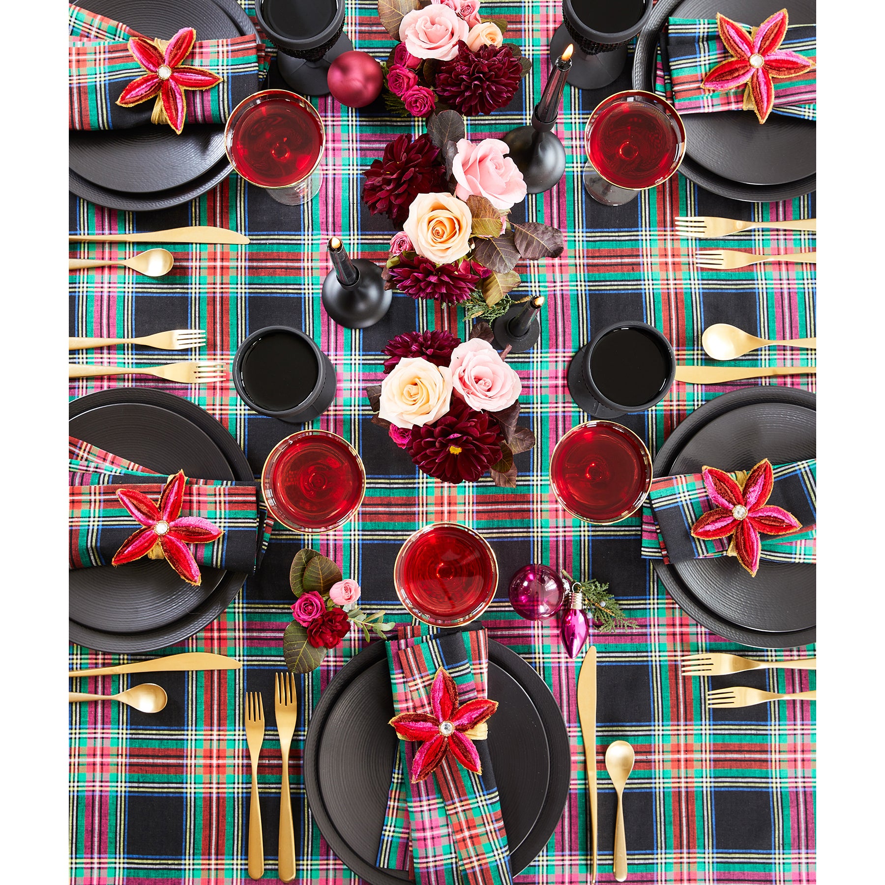 Stylish Jewel Plaid Table Throw - Soft & Durable Decorative Table Cover for Dining Room, Living Room, or Holiday Decor