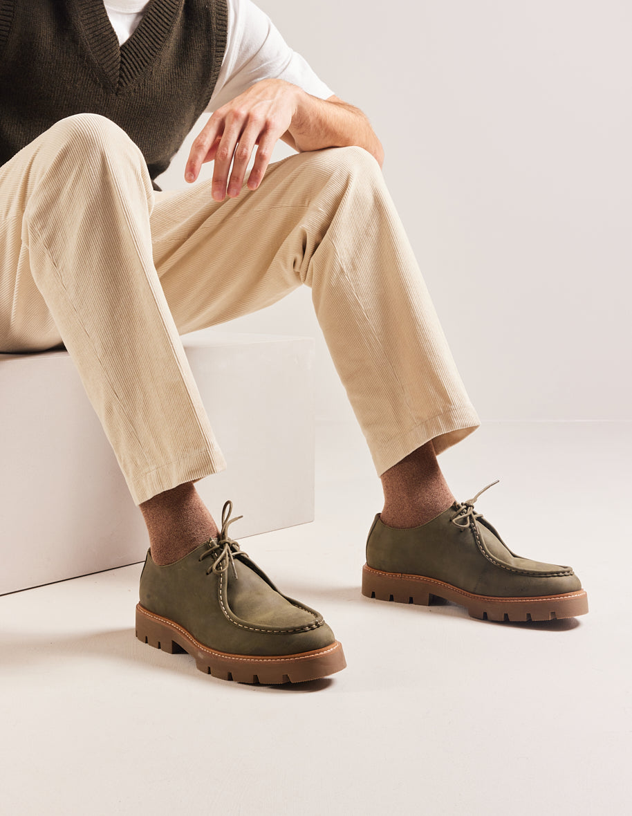 Derbies Gontran Pull Up Kaki Men's Casual Shoes - Comfortable & Stylish for Office, Travel & Daily Wear