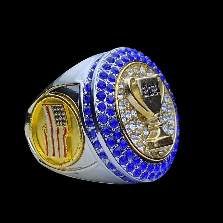 1 or 10 Pack 2024 Championship Trophy Ring - Award Gift for Tournament, League Champion, MVP & GOAT Winners - Perfect for Sports Awards, Graduation Gifts & Championship Celebrations