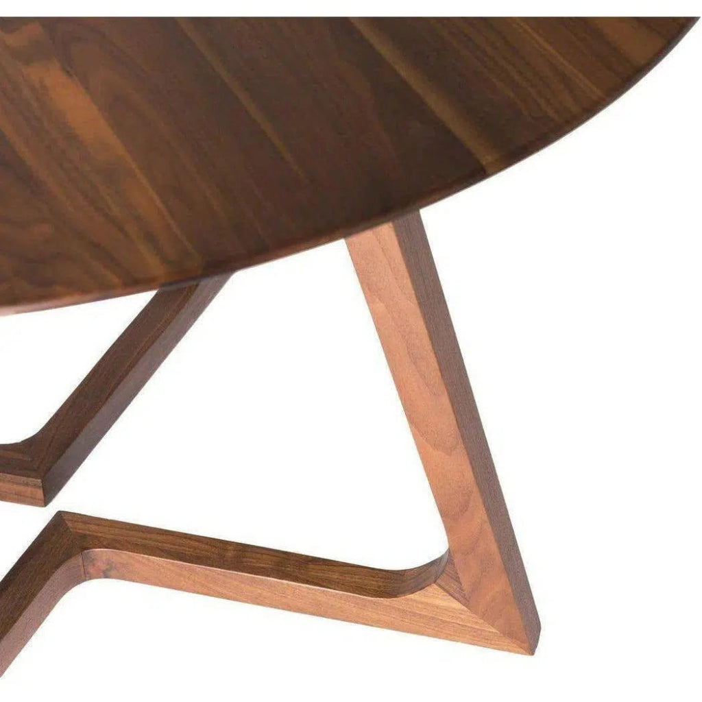 47 Inch Round Brown Mid Century Modern Dining Table - Perfect for Small Spaces, Kitchens, and Cozy Dining Rooms