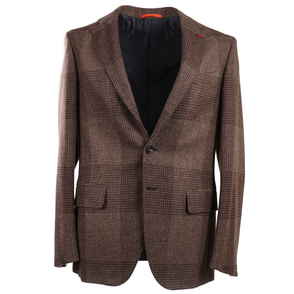Isaia Large Scale Check Wool Sport Coat for Men - Premium Italian Wool Blazer for Business & Formal Occasions