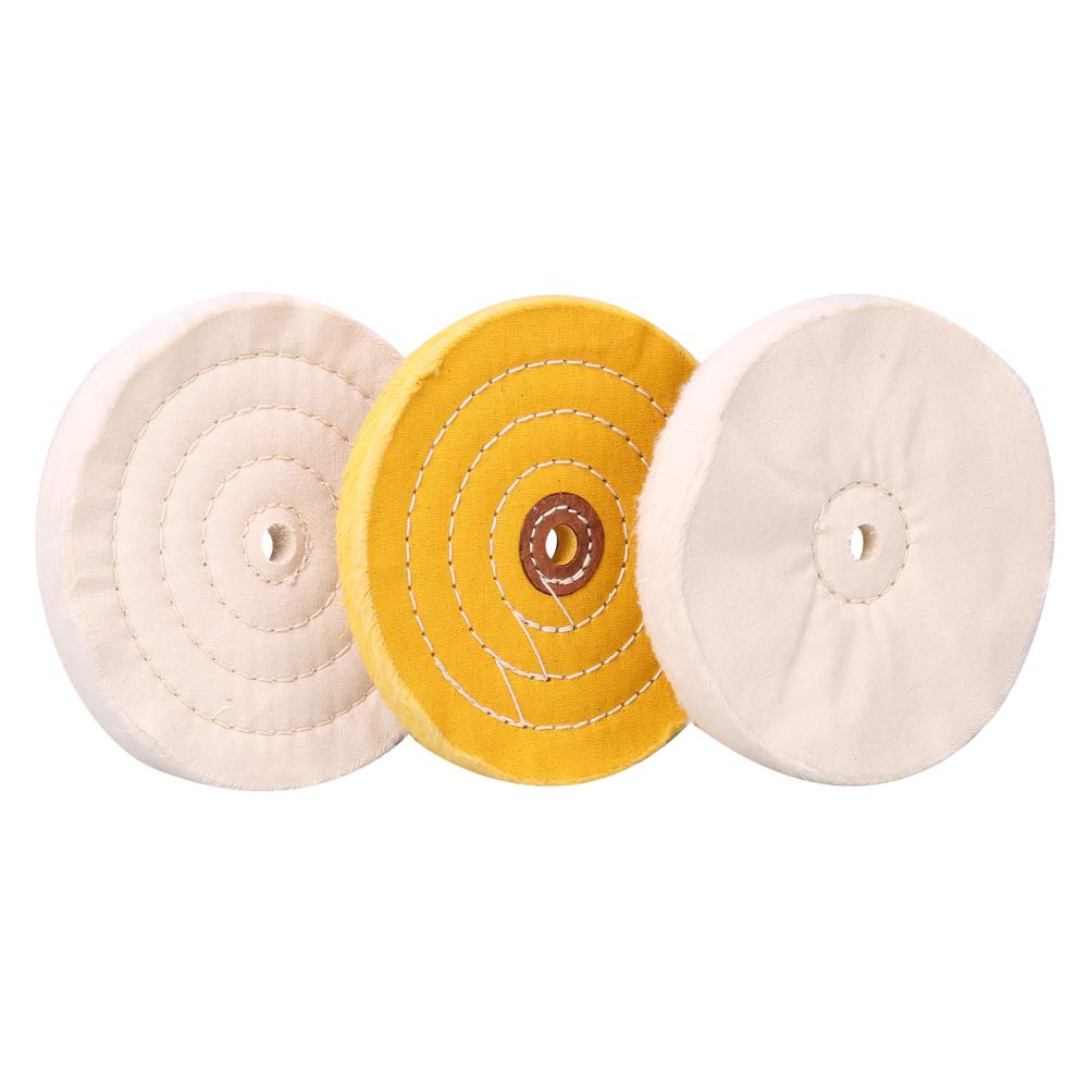 6 Inch Buffing Polishing Wheel Set for Bench Grinder - 1/2