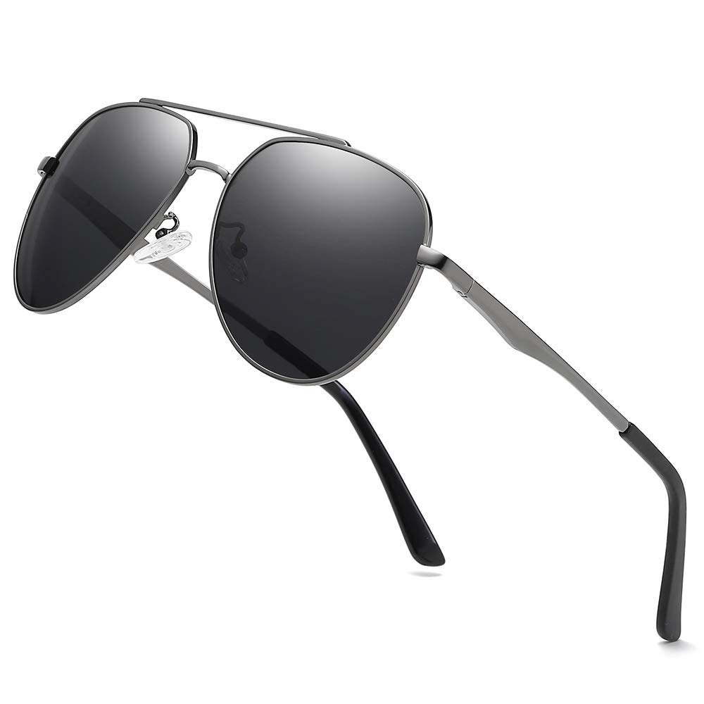 Premium Aviator Polarized Sunglasses for Men & Women - Metal Frame UV Protection Sun Glasses for Driving, Outdoor Activities & Travel - Stylish Mirror Lens Shades for Pilots & Fashion
