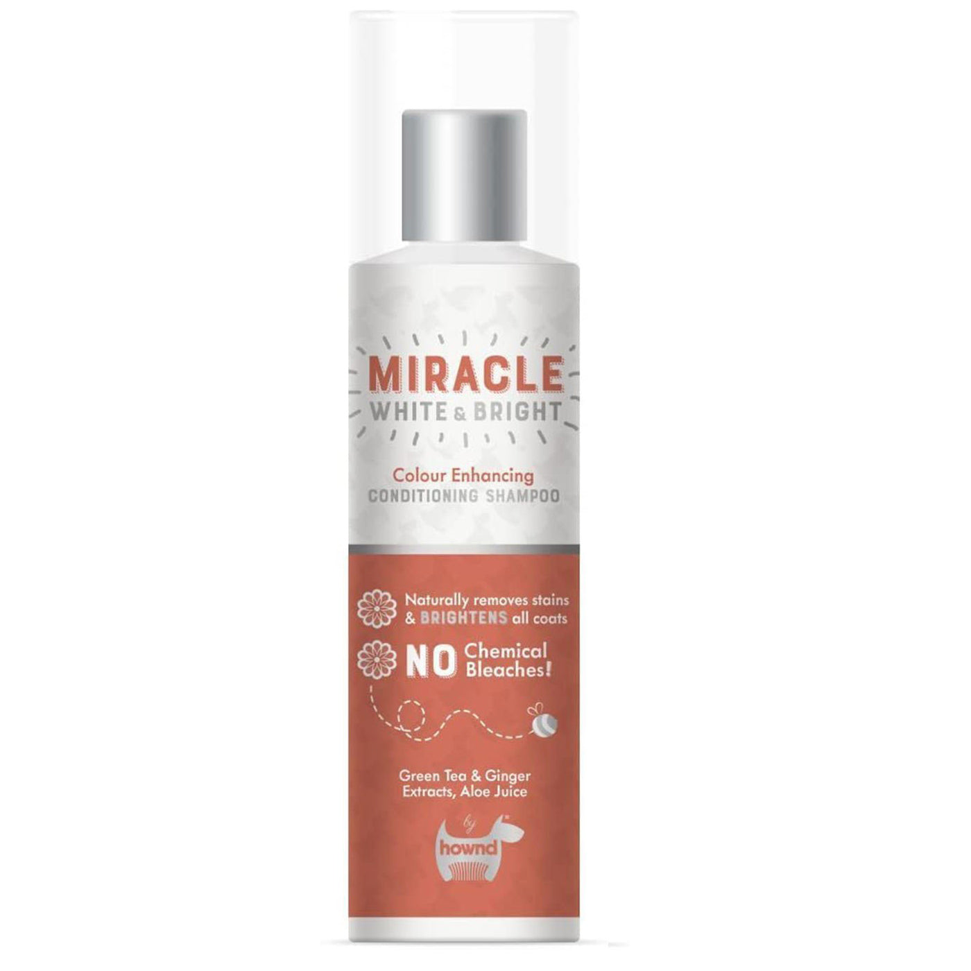 HOWND Miracle White and Bright Shampoo for Dogs - Whitening & Brightening Pet Shampoo with Natural Ingredients - Perfect for White & Light-Colored Coats - Grooming & Bathing Essential