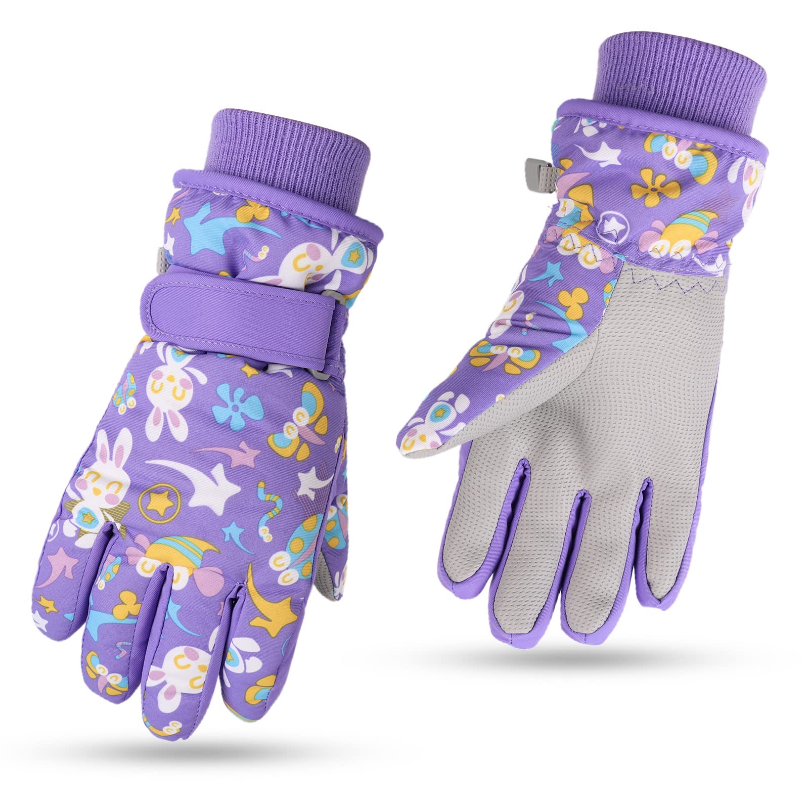 Kids Winter Ski Gloves for Boys & Girls - Waterproof Snowboard Gloves with Fleece Lining for Cold Weather - Perfect for Skiing, Snowboarding & Outdoor Winter Activities