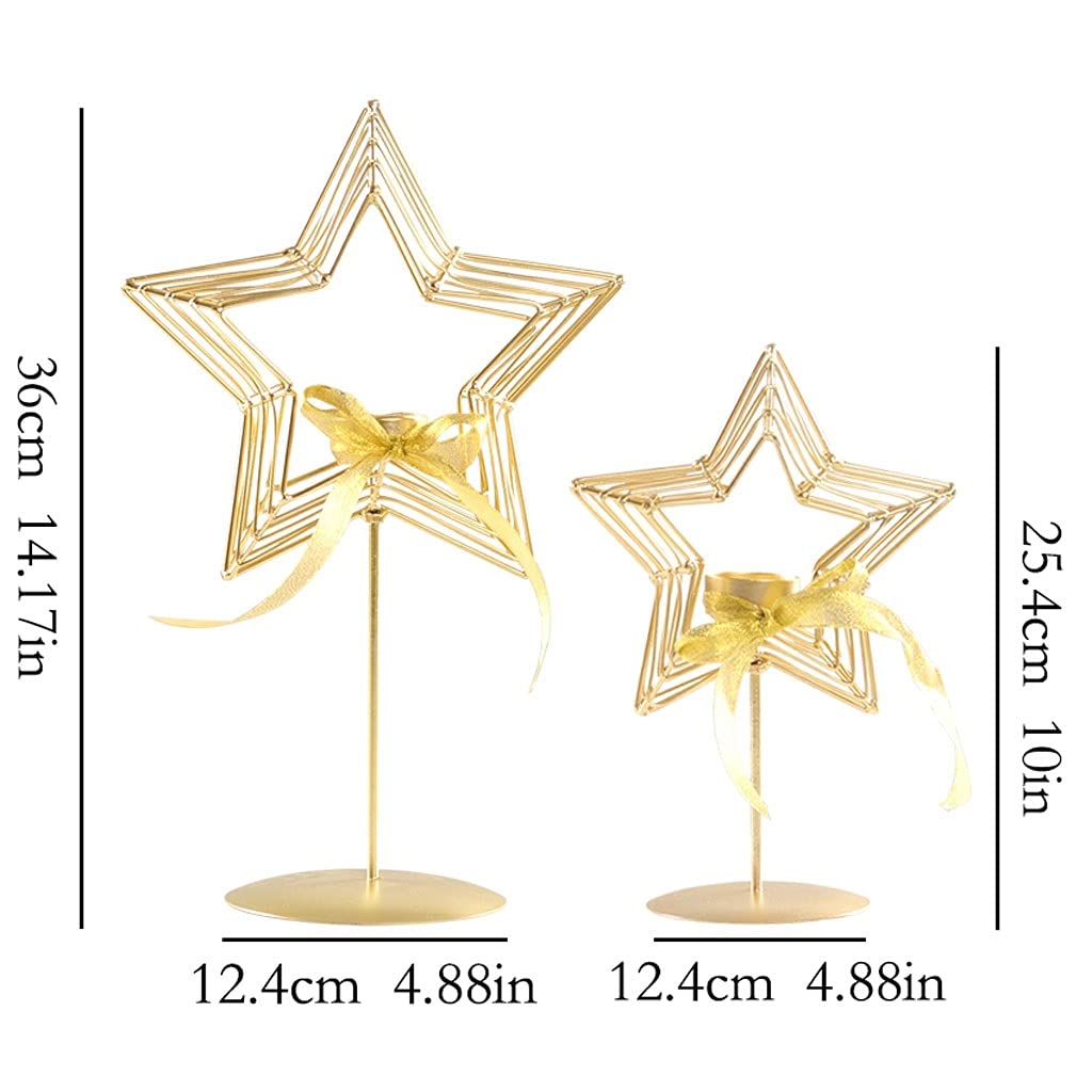Wrought Iron Candle Holders - Elegant Candlestick Holders for Christmas Decor, Home & Restaurant Table Centerpieces - Perfect for Candlelight Dinners & Holiday Scenes (Size: S)