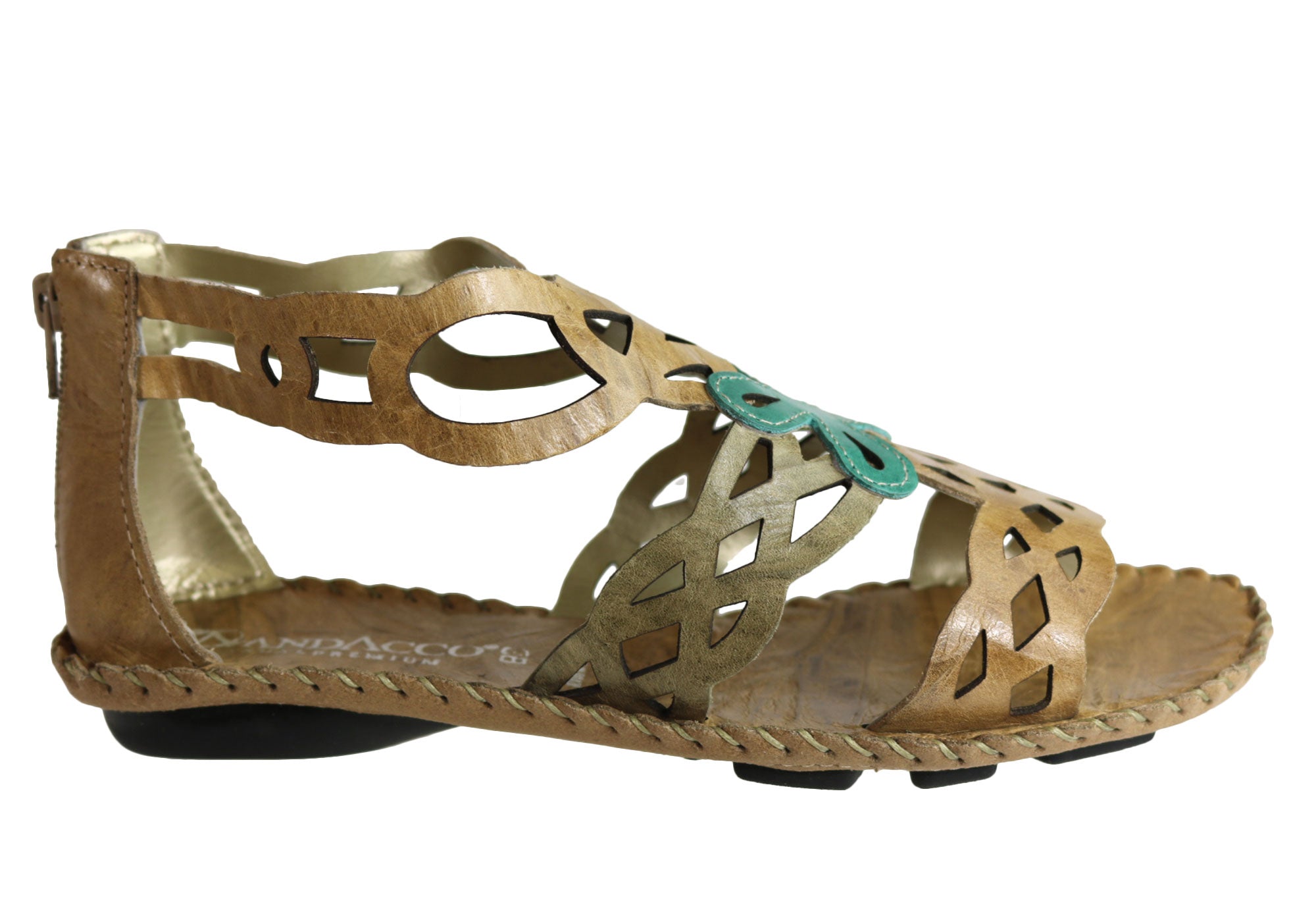 Andacco Betti Women's Comfortable Flat Leather Sandals - Handmade in Brazil - Perfect for Beach, Vacation & Summer Outfits