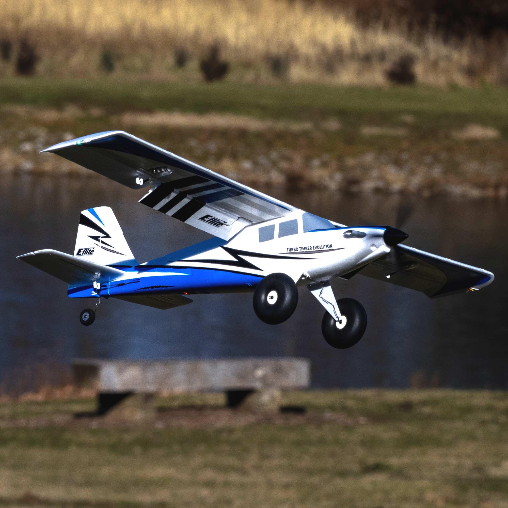 E-flite UMX Turbo Timber Evolution BNF RC Airplane - AS3X & SAFE Technology, No Transmitter/Battery/Charger (EFLU8950) | Perfect for Beginners, Backyard Flying & Indoor RC Aviation
